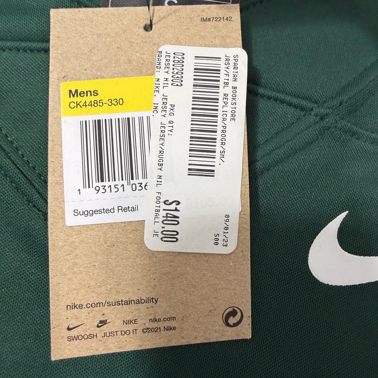 Nike Nike Michigan State Spartans Cal Haladay Jersey Small NEW Size US S / EU 44-46 / 1 - 6 Thumbnail