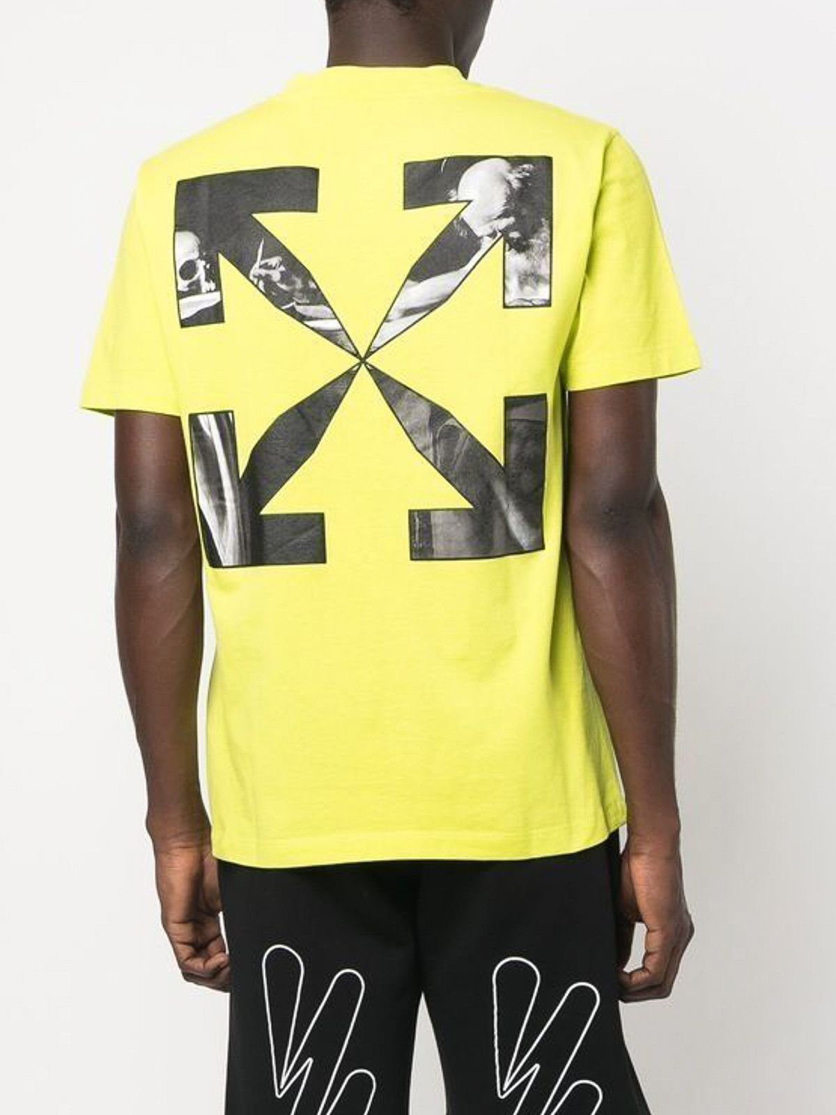 Off-White o1gr1nt0125 Caravag Arrow Slim S/S T-Shirt in Lime Size US XXS / EU 40 - 4 Thumbnail