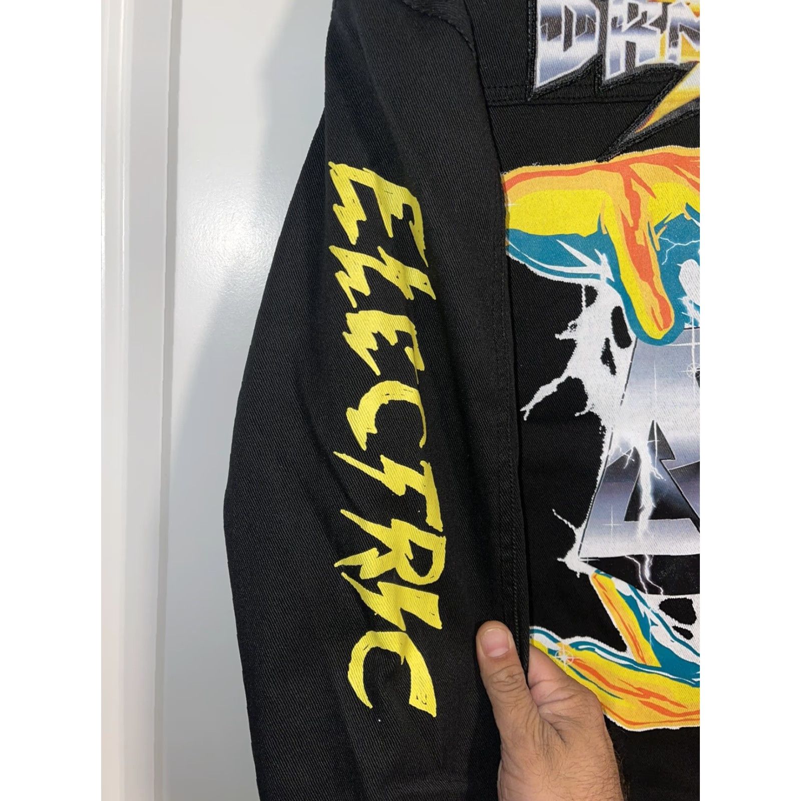 Vintage Dreamland Stormzy Denim Jacket M Unisex Adults Slim Black Cotton Denim Button Collar Insulated Lining cotton Regular Size M / US 6-8 / IT 42-44 - 6 Thumbnail