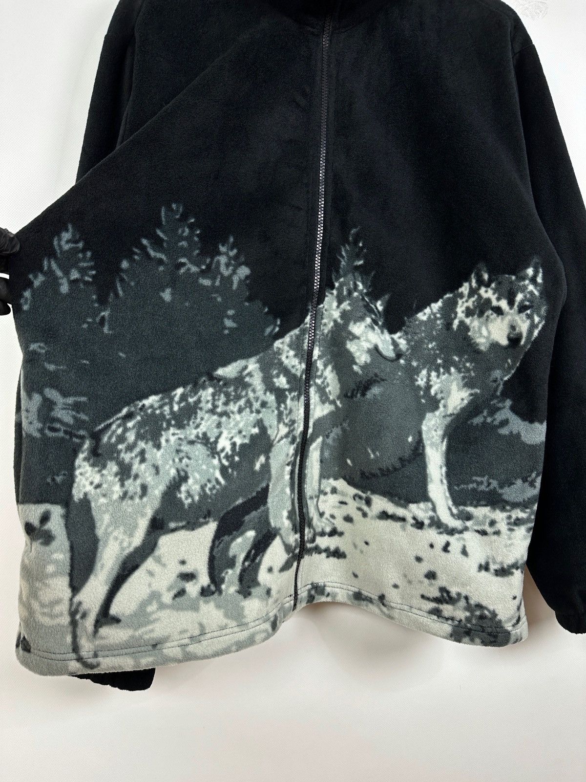 Native Vintage Wolfs Fluffy Fleece All Over Print Jacket Size US XL / EU 56 / 4 - 10 Thumbnail