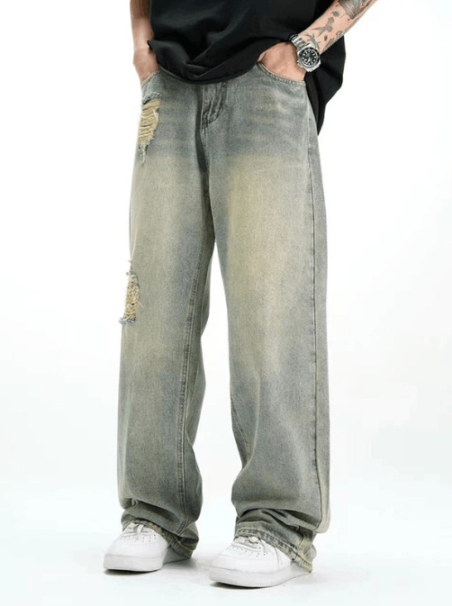 Japanese Brand × Jean Men's vintage distressed casual loose ripped jeans y2k Size US 32 / EU 48 - 3 Thumbnail