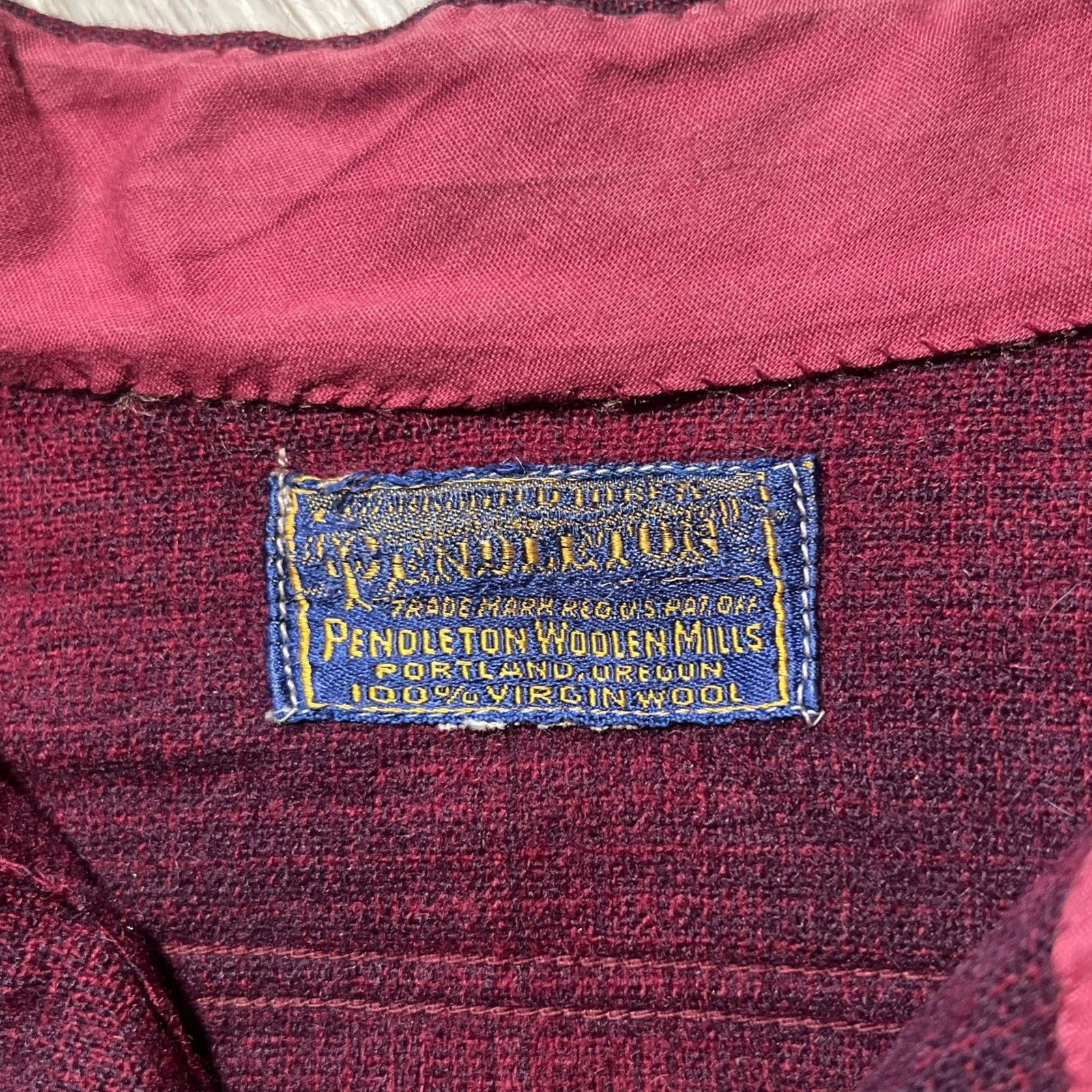 Pendleton Vintage 1920s Pendleton Shadow Plaid Wool Flannel Shirt Size US L / EU 52-54 / 3 - 13 Thumbnail