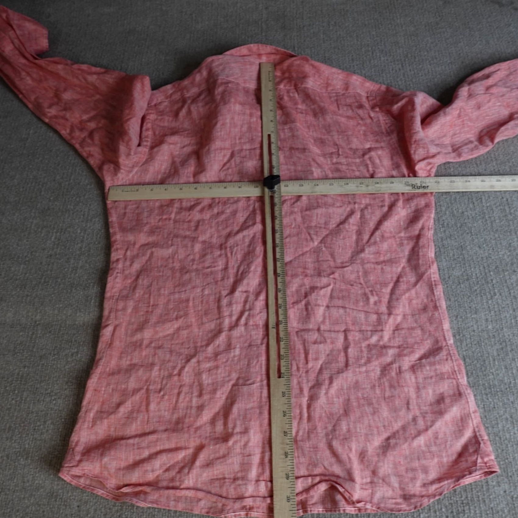 Vintage Spier & Mackay Shirt Large 16 Pink Heather 100% Linen Slim Button-Up Collared Long Sleeve Casual Mens Size US L / EU 52-54 / 3 - 5 Thumbnail