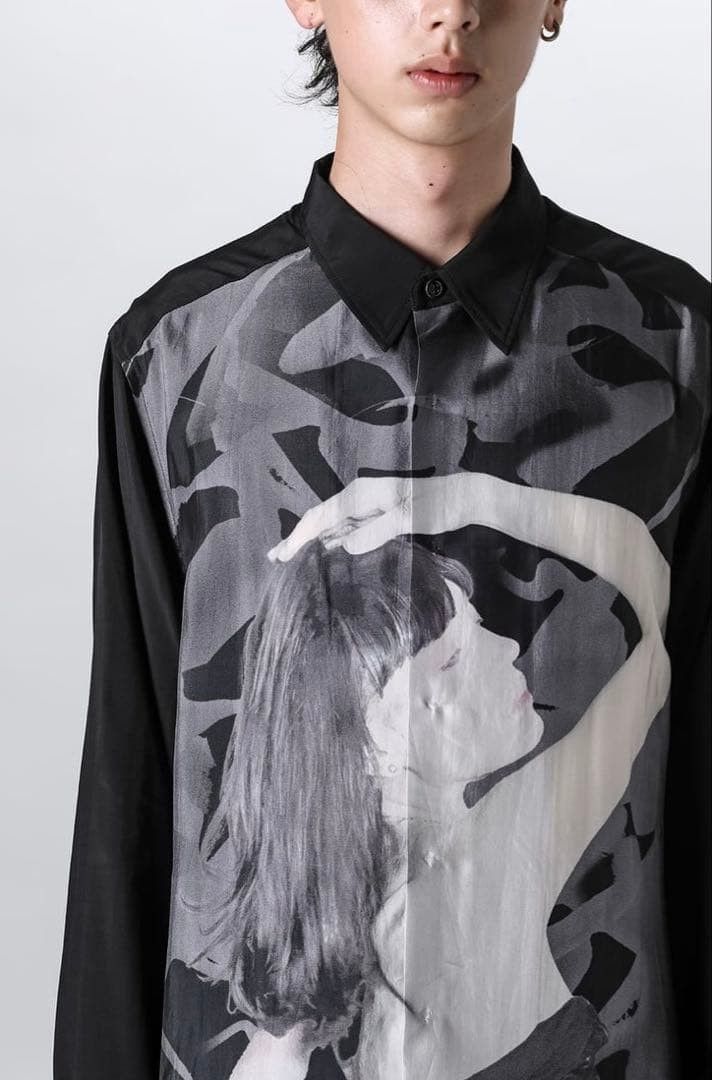 Yohji Yamamoto YOHJI YAMAMOTO POUR HOMME Printed Long Sleeve Shirt Size US L / EU 52-54 / 3 - 10 Thumbnail