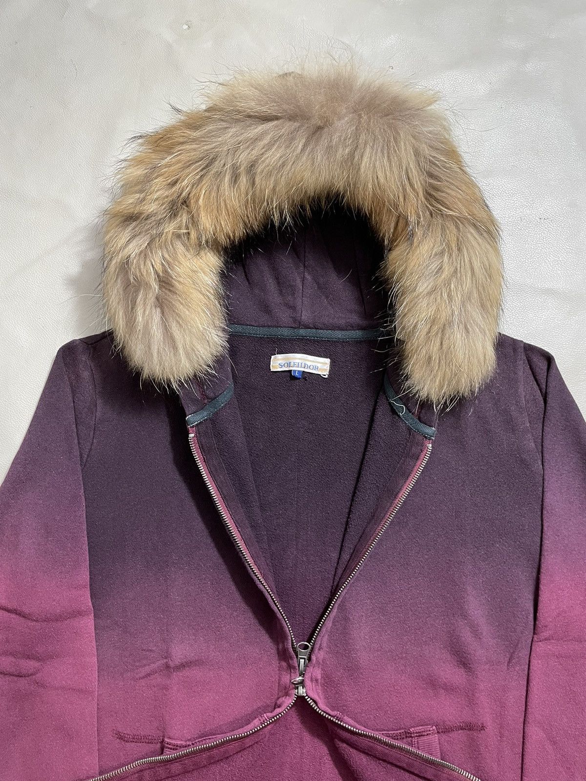 Japanese Brand Soleildor Zip Fur Hoodie ifsix lgb style Size US L / EU 52-54 / 3 - 3 Thumbnail