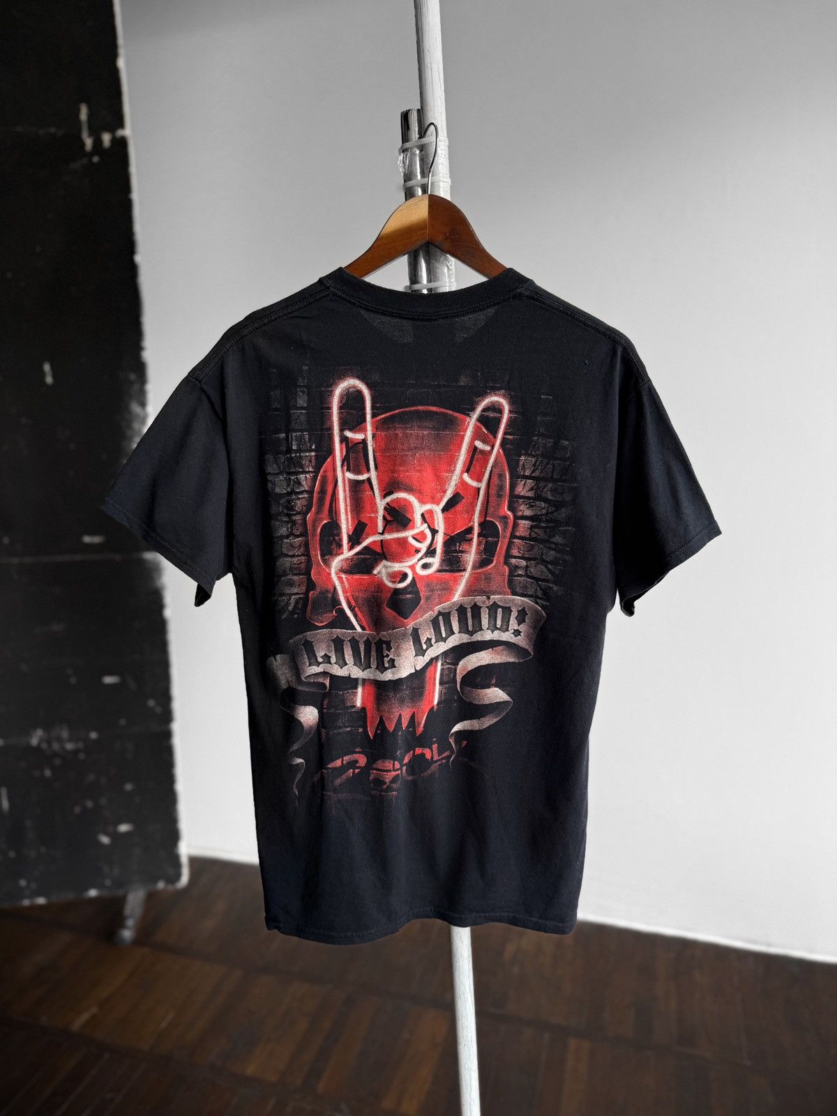 Vintage Spiral Vintage Navy Blue SS T-Shirt “Live Loud” Skull Beer Size US L / EU 52-54 / 3 - 2 Thumbnail