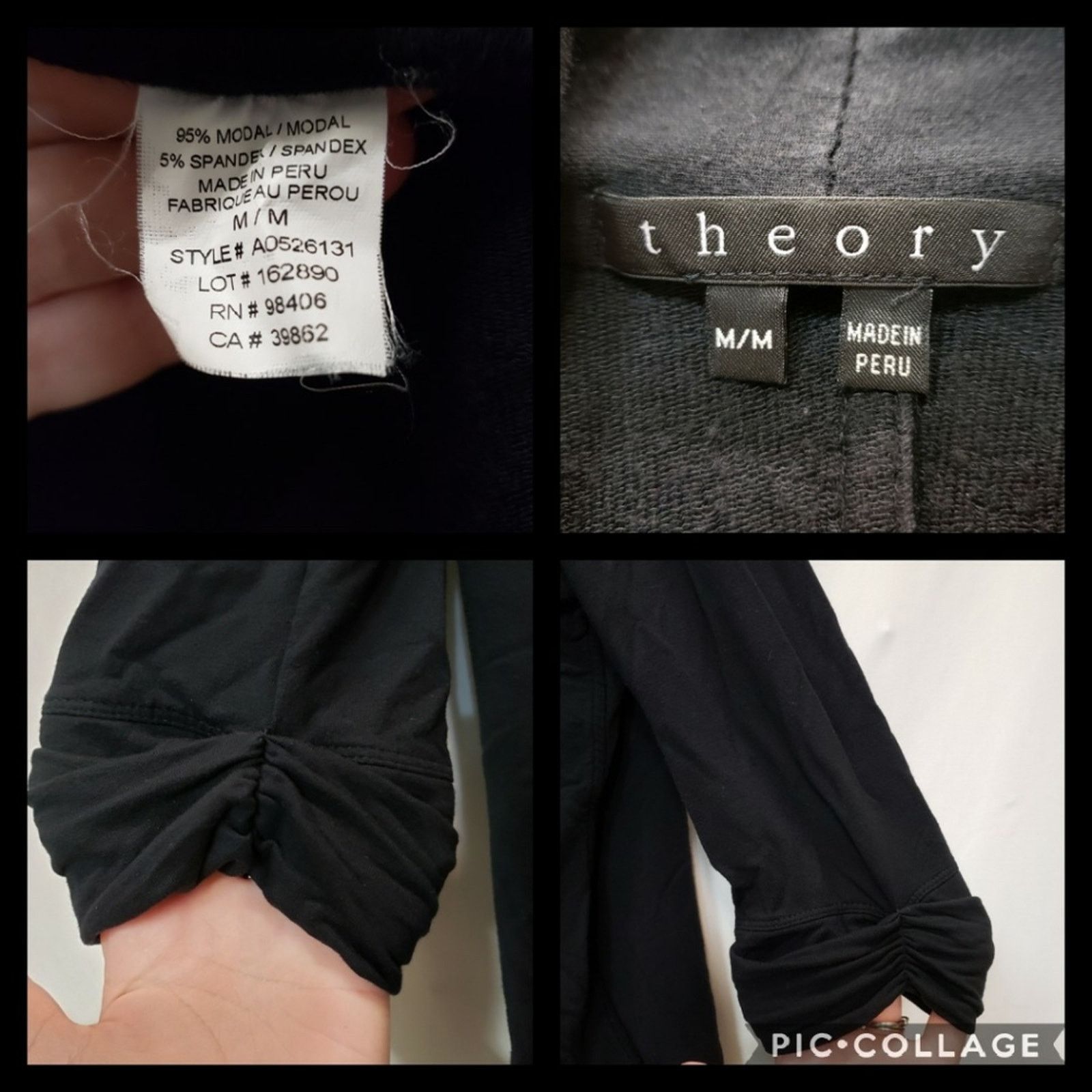 Theory Theory Ashley Cardigan Modal Womens Medium Black AO526131 Size M / US 6-8 / IT 42-44 - 4 Thumbnail