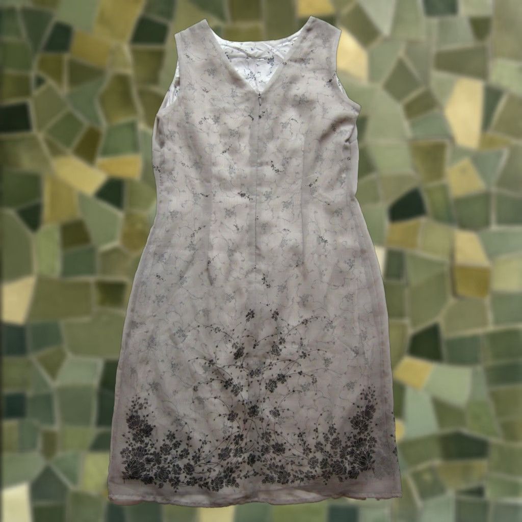 Vintage VINTAGE Hillard & Hanson Ivory Black Lined Lace Floral Sleeveless Tank Dress 4 Size S / US 4 / IT 40 - 1 Thumbnail