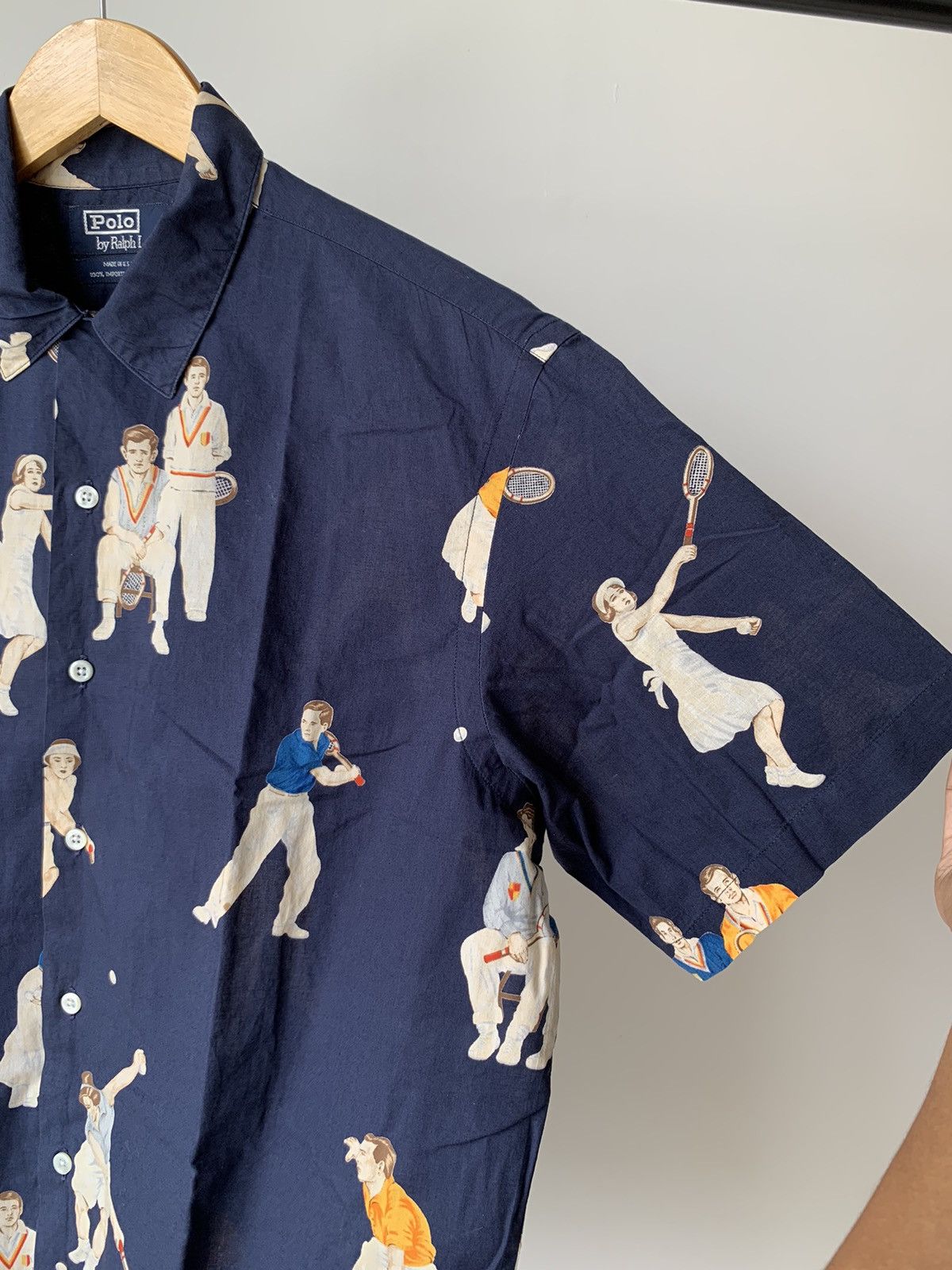 Polo Ralph Lauren Vintage Rare 90s Polo Tennis Overprint Button Ups Shirt Size US M / EU 48-50 / 2 - 5 Thumbnail