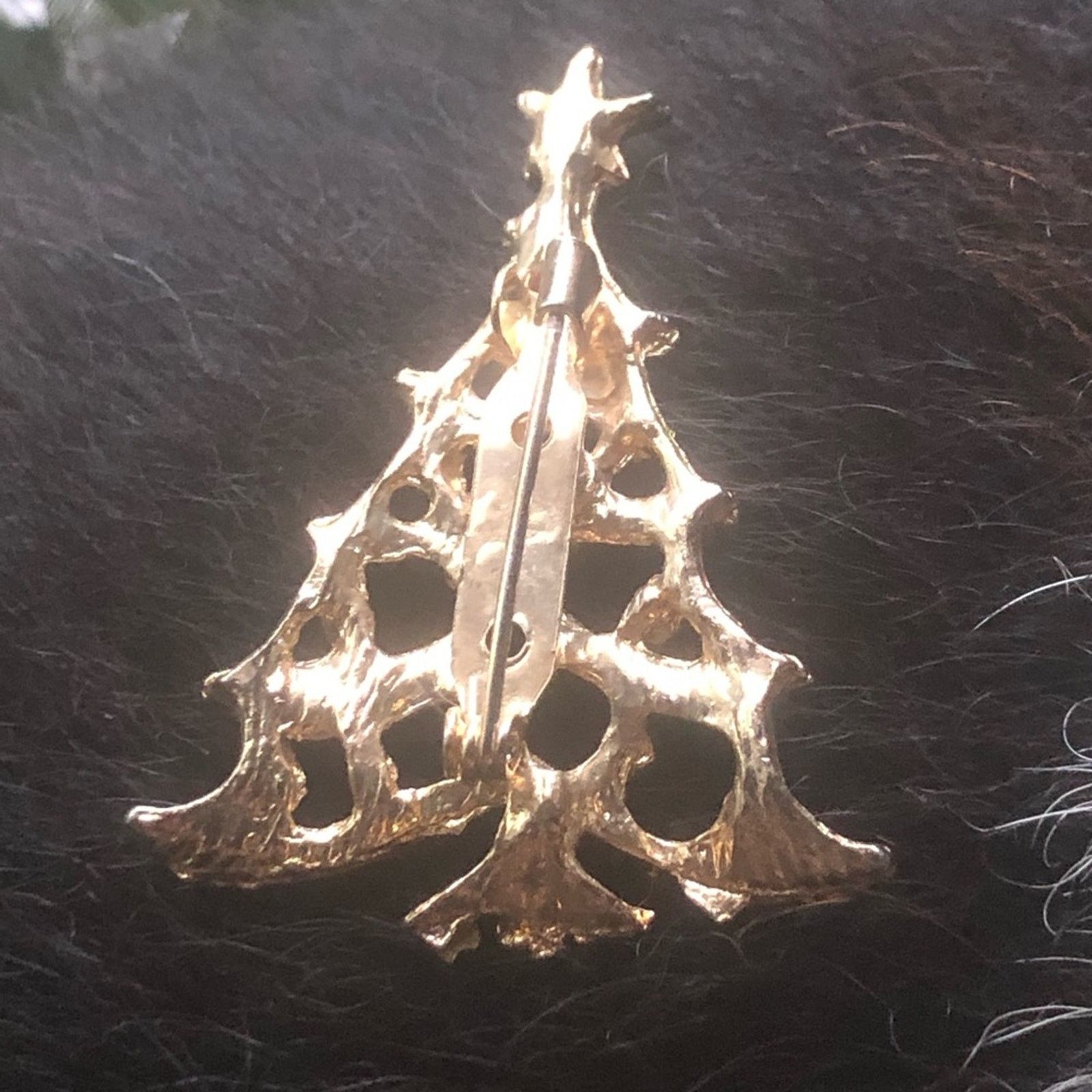 Vintage Vintage Holiday Christmas tree gold plated brooch pin Size ONE SIZE - 5 Thumbnail