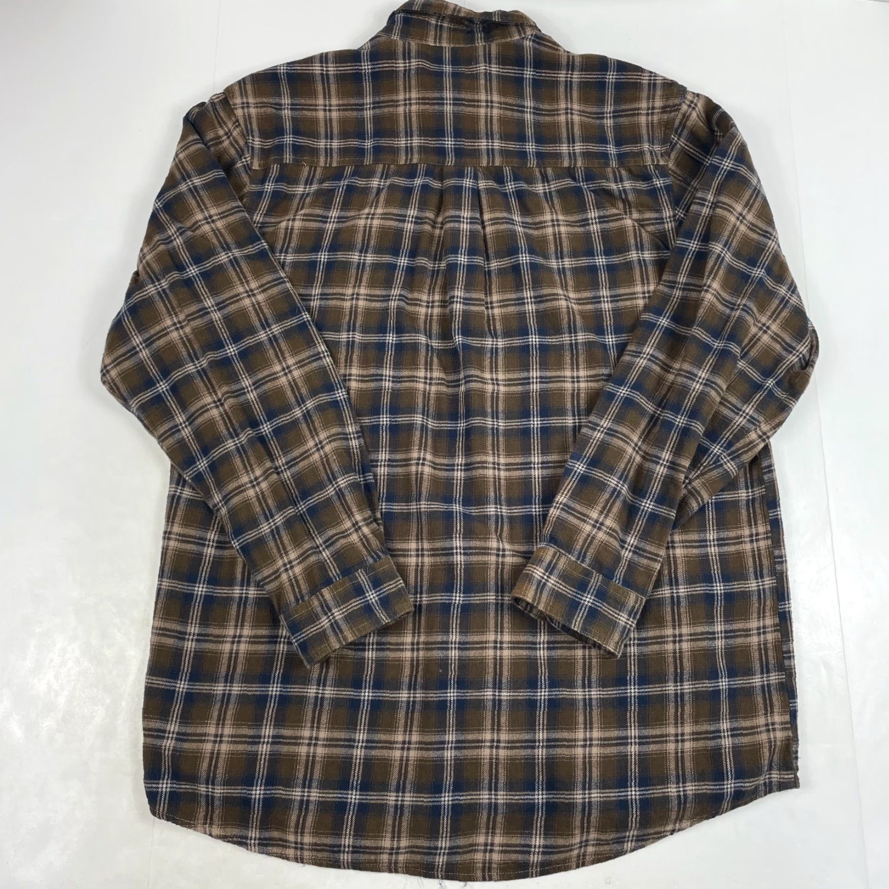 Wrangler VINTAGE Wrangler Shirt Mens Large Tall Brown Flannel Long Sleeve Button Down Work Rugged Size US L / EU 52-54 / 3 - 7 Thumbnail