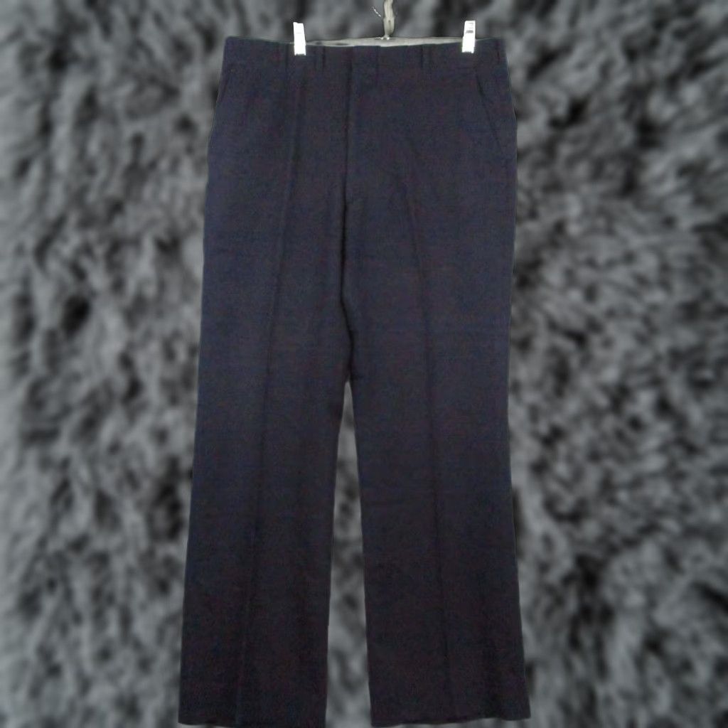 Vintage VINTAGE Corbin Huntington Flannel Pants 34x29 Navy Trousers EUC Mens Straight Wool Front Flat Front Slim Dress Pants Blues 90s Size US 34 / EU 50 - 1 Thumbnail