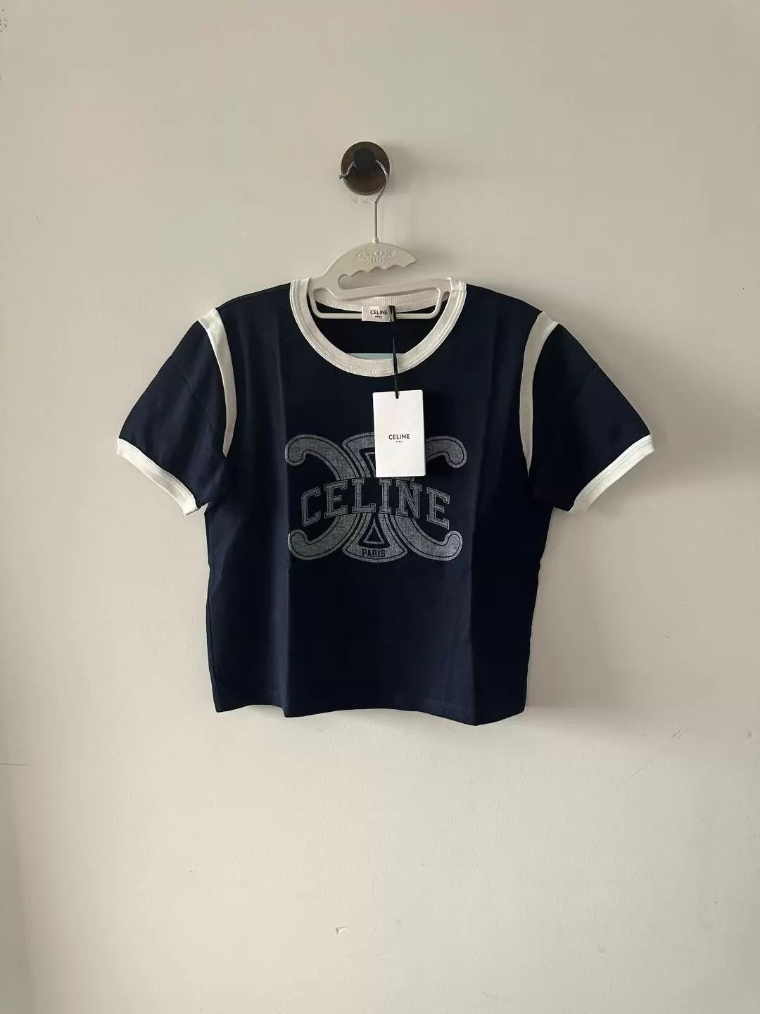 Celine Celine Blue Triomphe Short Sleeve TEE S Size S / US 4 / IT 40 - 1 Thumbnail