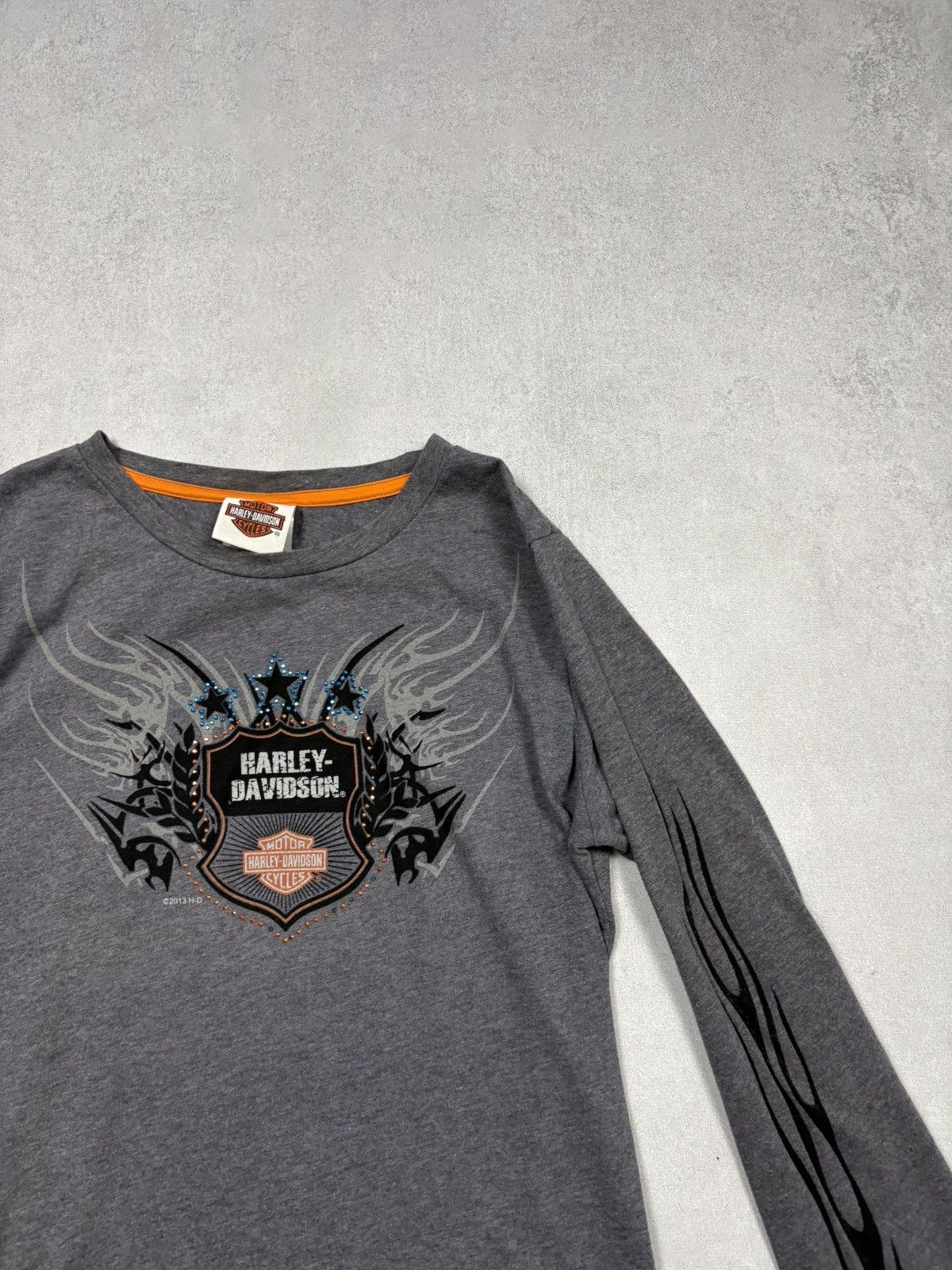 Harley Davidson Harley Davidson Flame Long Sleeve Baby Shirt XL Studded Logo Size XL / US 12-14 / IT 48-50 - 3 Thumbnail