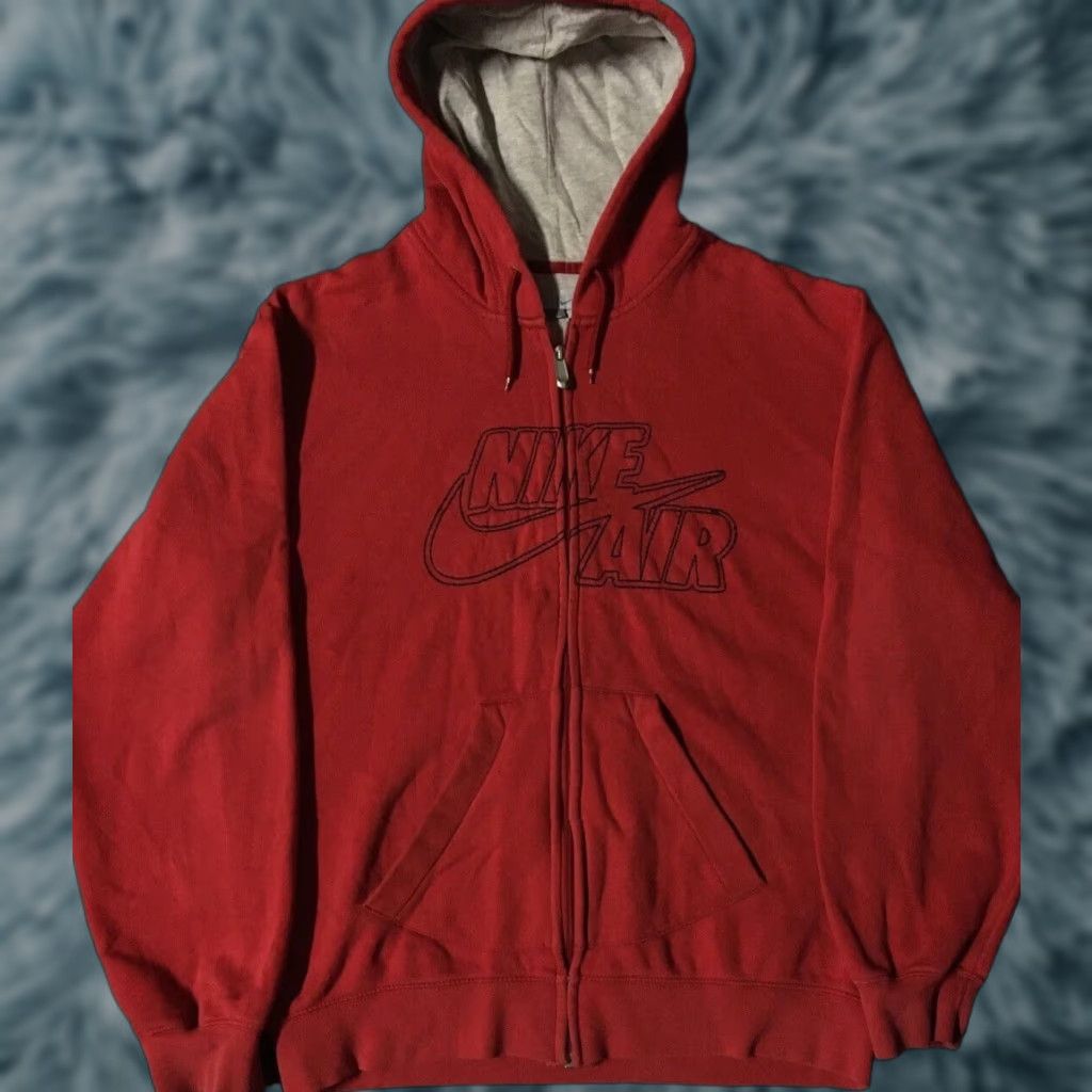 Nike VINTAGE Nike Air Faded Spellout Swoosh Zip Hoodie M Red Mens Hooded Sweatshirt 90s Hip Hop Grunge Logo Nike Sportswear Size US M / EU 48-50 / 2 - 1 Thumbnail