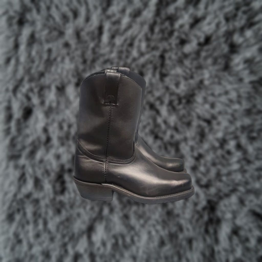 Vintage Canada West Leather Motorcycle Boots Western Square Toe Ankle Black Vintage Women’s Size 8 C Width Size US 8 / IT 38 - 1 Thumbnail