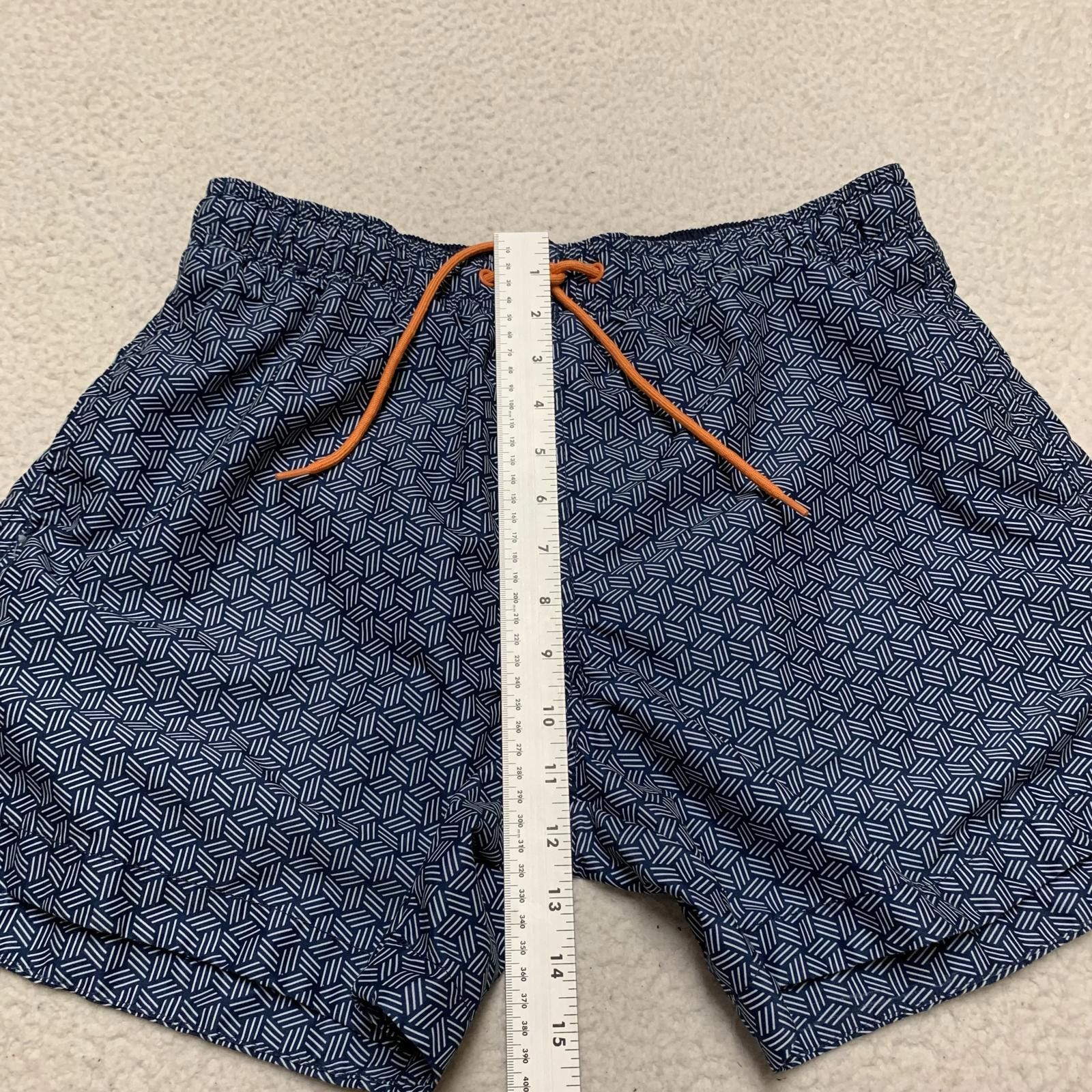 H&M H&M Men's Sz M Navy Geometric Pattern Swim Shorts Trunks Size US 32 / EU 48 - 6 Thumbnail