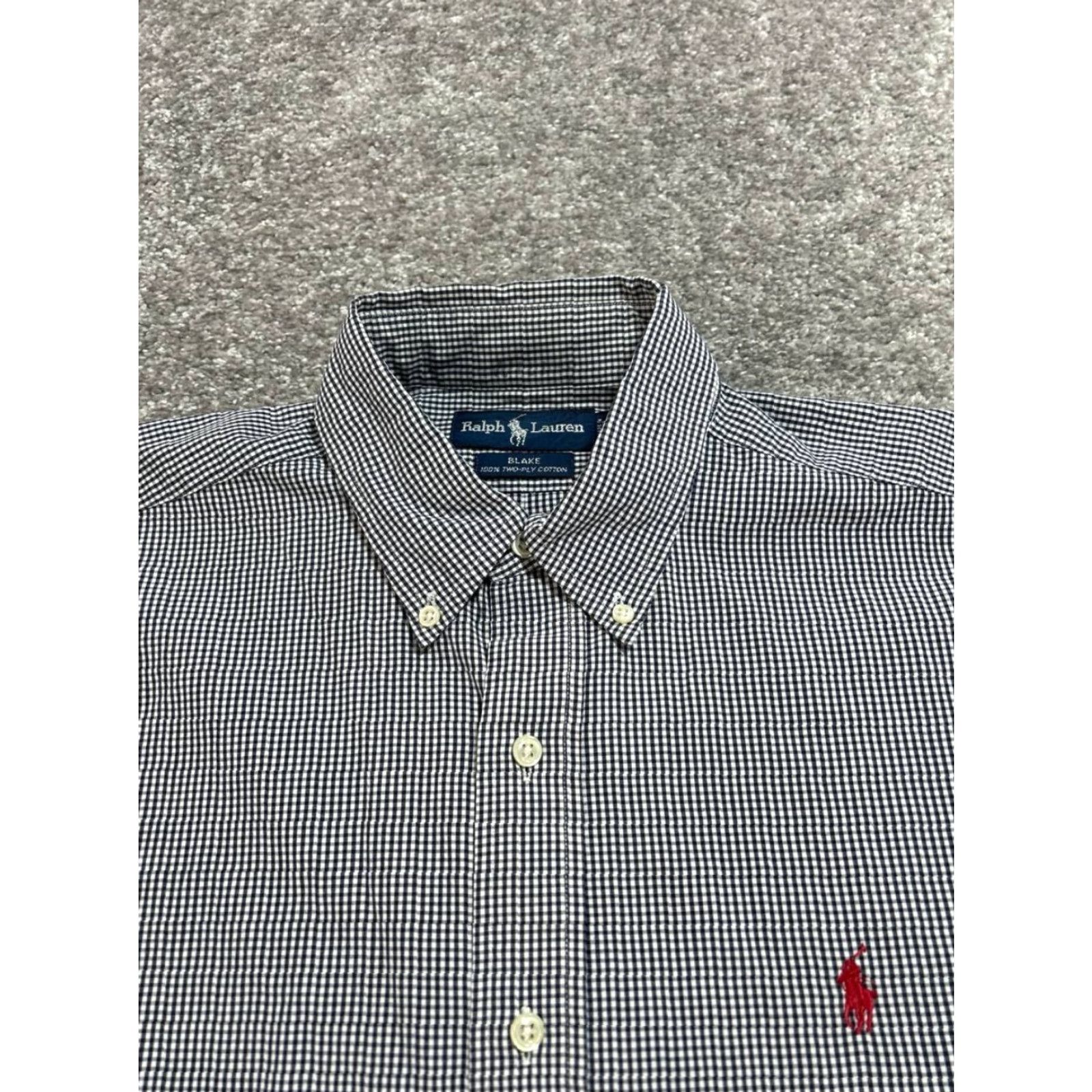 Ralph Lauren VINTAGE Ralph Lauren Blake Shirt Mens Large White Check Cotton Button-Down Polo Logo Classic 90s Mens Size US L / EU 52-54 / 3 - 3 Thumbnail