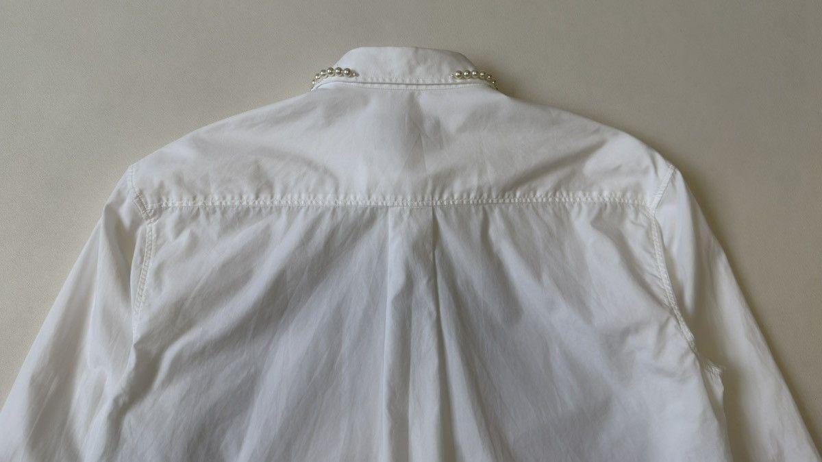 Simone Rocha White Cotton Shirt With Pearl Collar Size US M / EU 48-50 / 2 - 12 Thumbnail