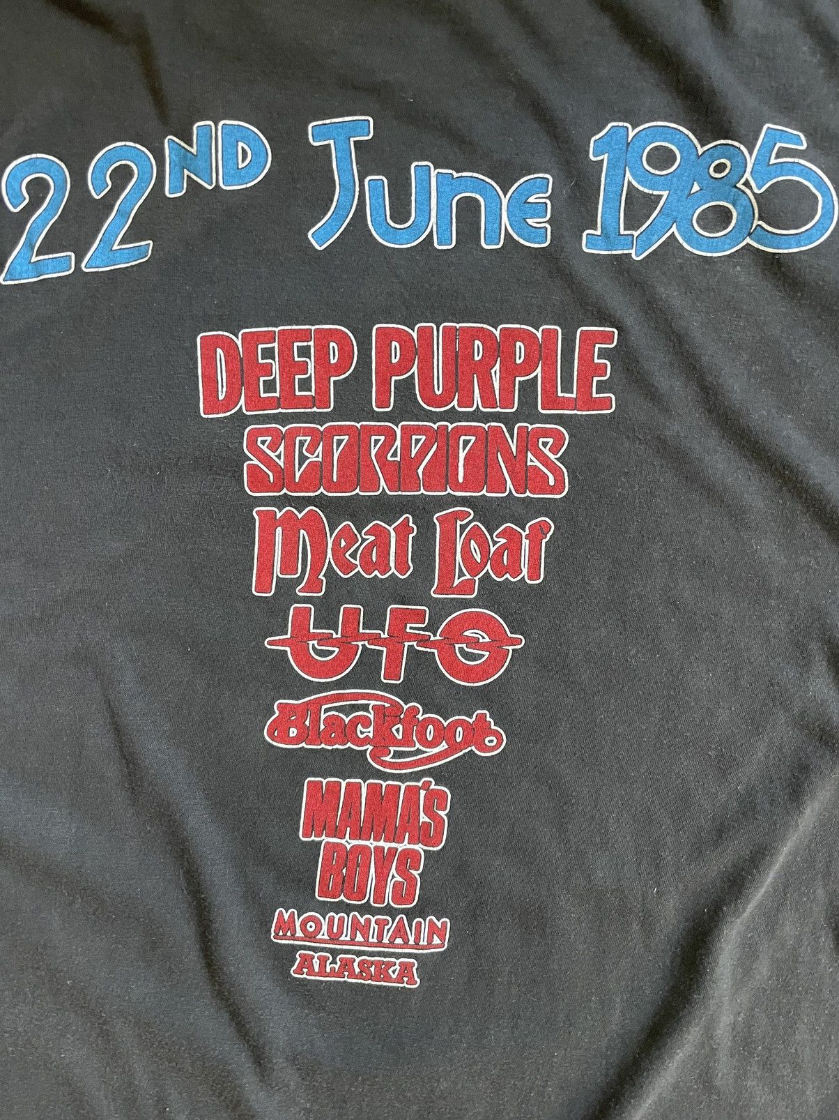 Band Tees × Vintage 1985 Vintage KNEBWORTH Fayre T-Shirt Tour (Deep Purple) Size US S / EU 44-46 / 1 - 6 Thumbnail