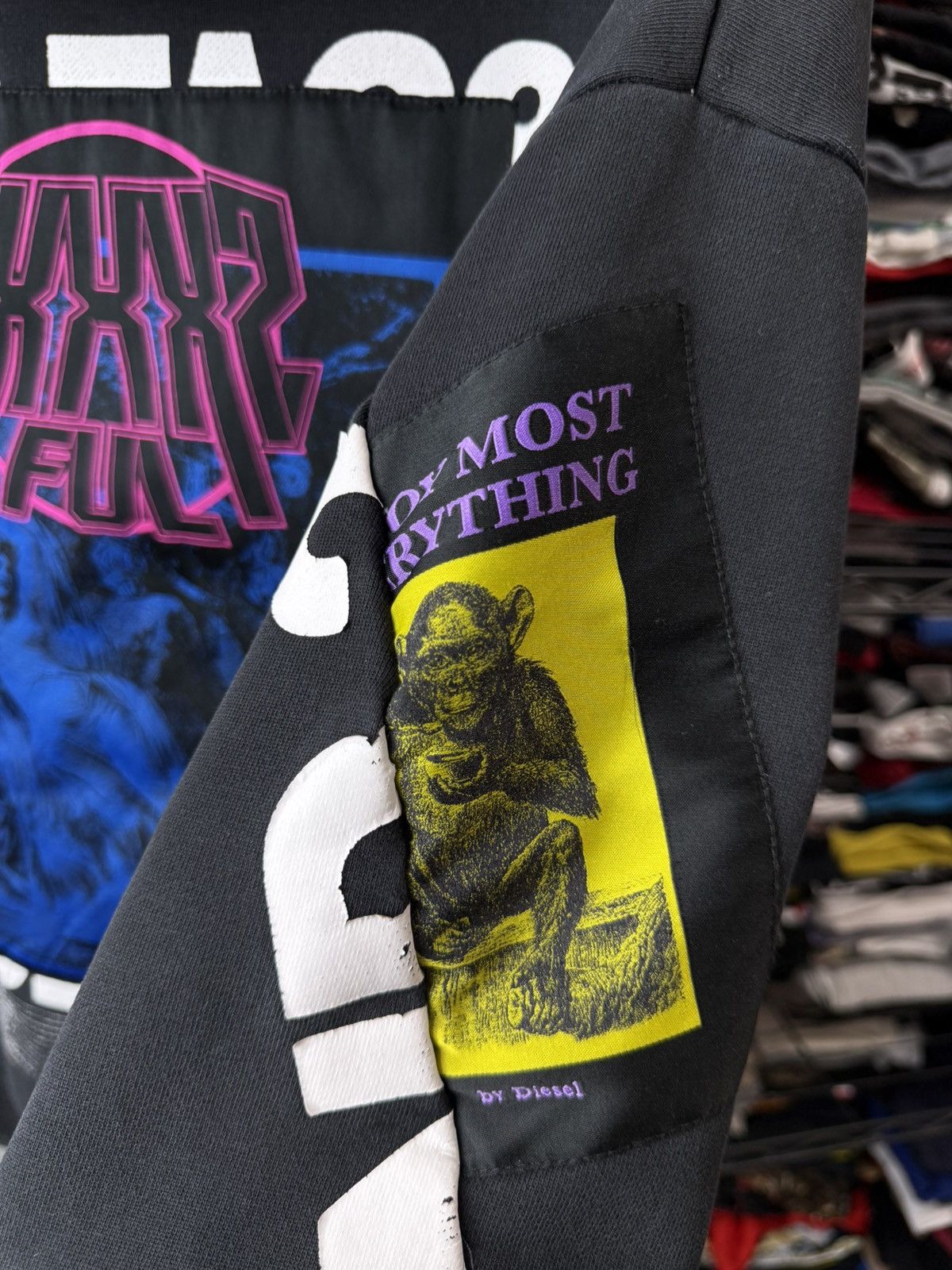 Diesel 💥 Rare! Patchwork Diesel Archive Hoodie Avant Garde Hype Size US M / EU 48-50 / 2 - 14 Thumbnail