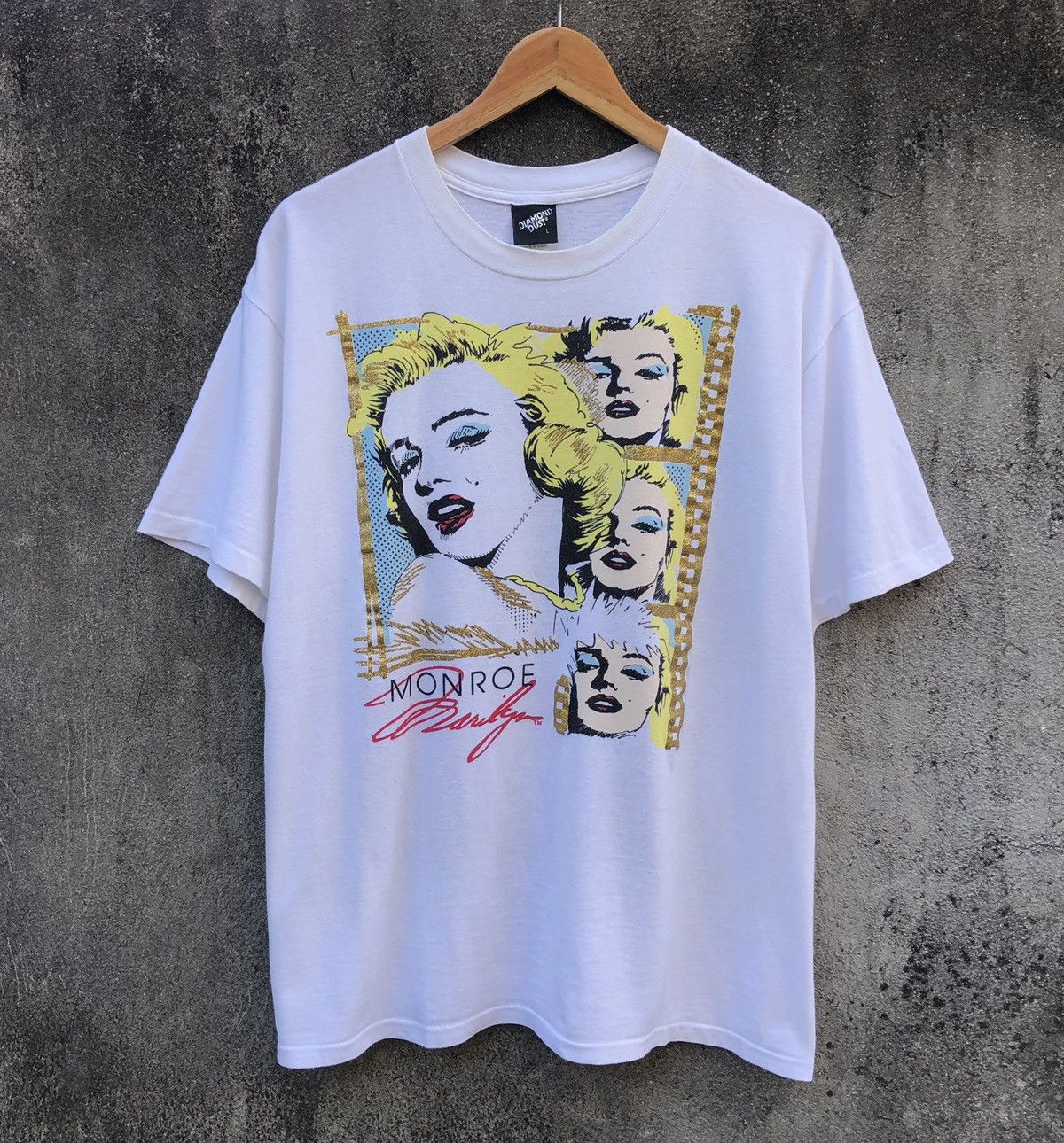 Vintage 90s Diamond Dust Marilyn Monroe White T-Shirt