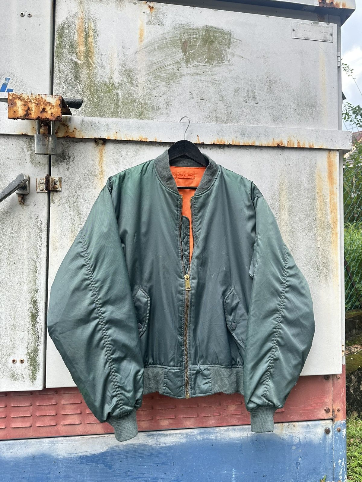 Vintage 🪖Vintage Faded MA-1 Man Intermediate Phantom Bomber Jacket Size US XL / EU 56 / 4 - 4 Thumbnail