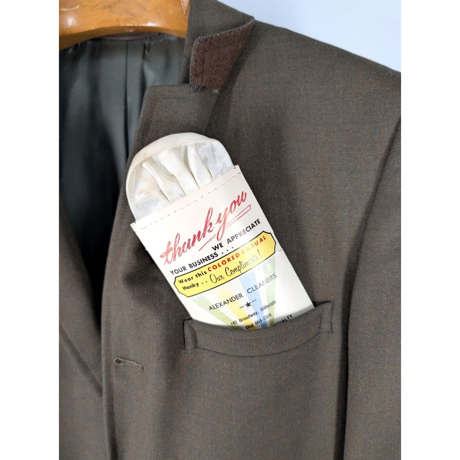 Olive VINTAGE Rogers Peet Company Blazer 38 Olive Brown 60s Union Made USA Ivy League Blazer Mens 38 Short Atomic Green 3-Button Front Size 38R - 8 Thumbnail