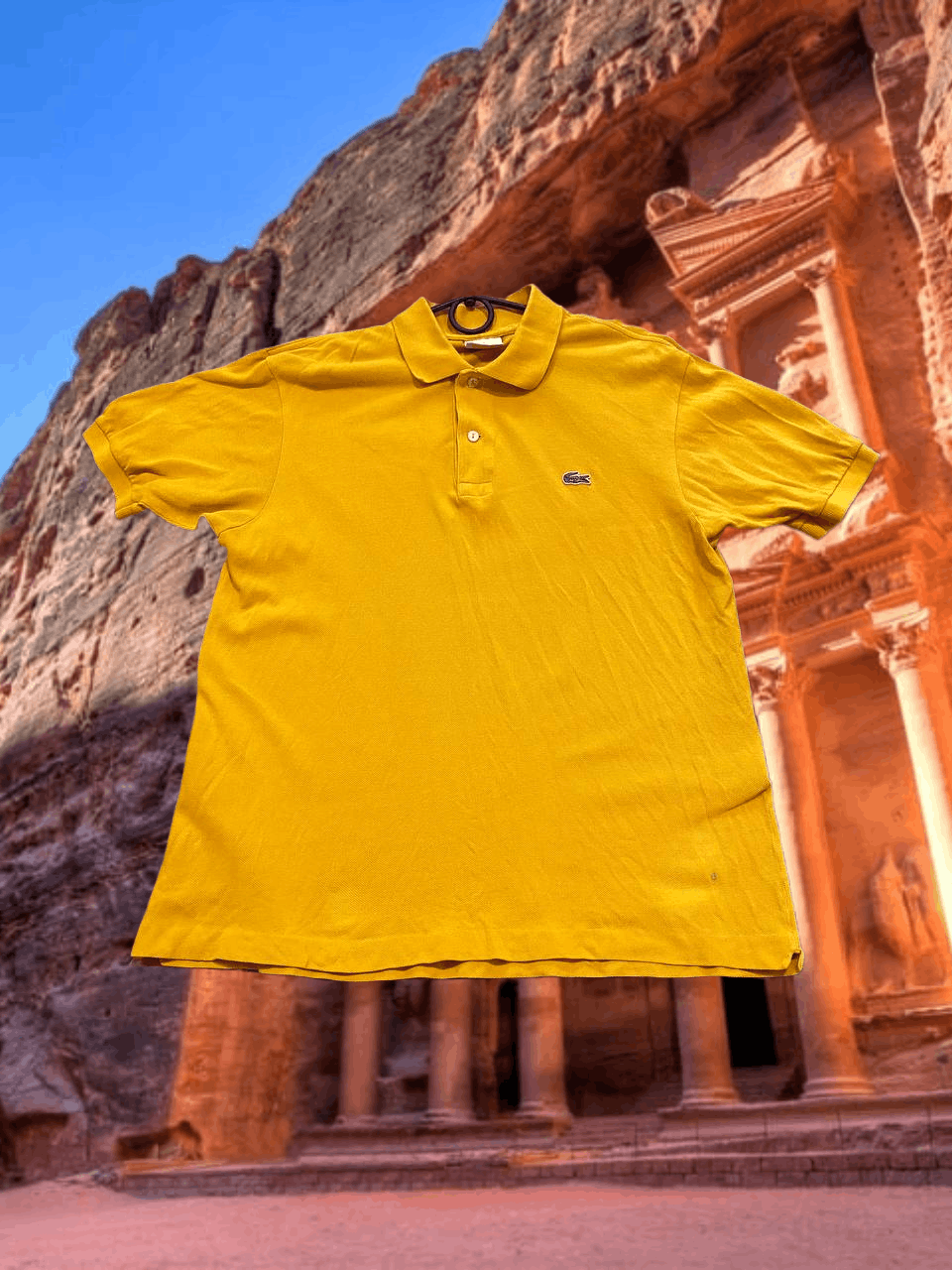 Lacoste Vintage Polo logo Lacoste yellow Y2K T-Shirt streetwear Size US M / EU 48-50 / 2 - 1 Thumbnail