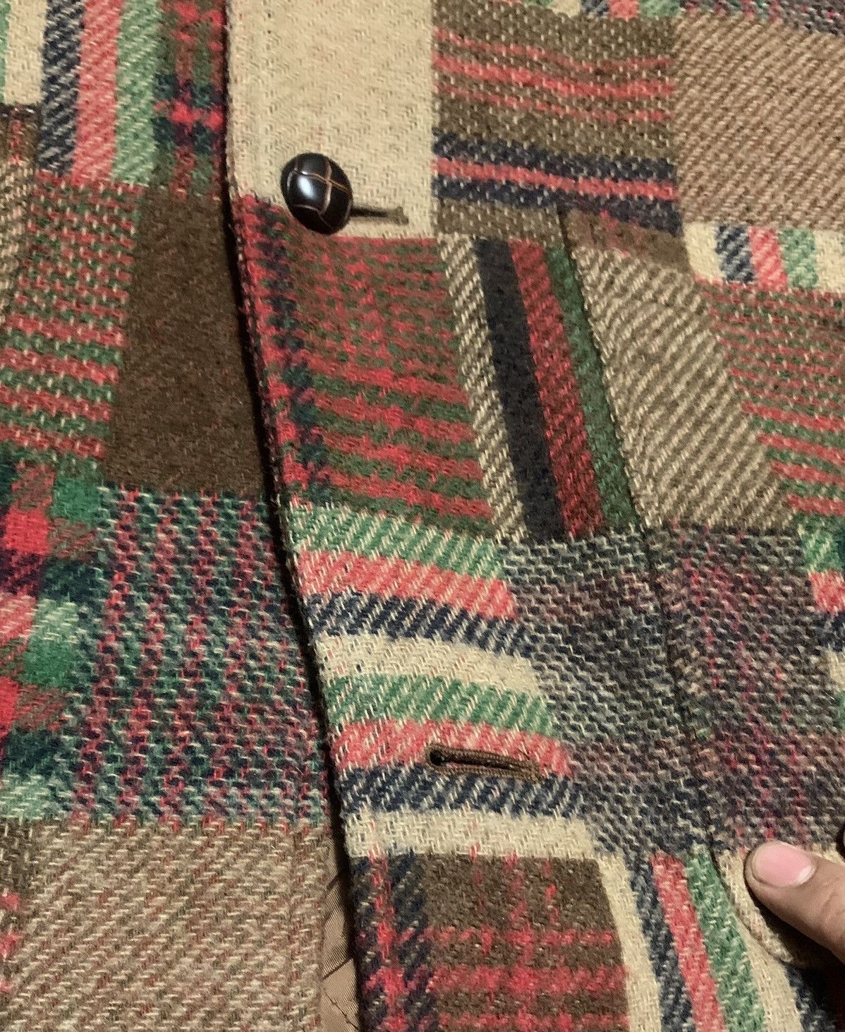 Japanese Brand Vintage Japanese Patchwork Wool Jacket By Louis Chavlon Size US L / EU 52-54 / 3 - 8 Thumbnail