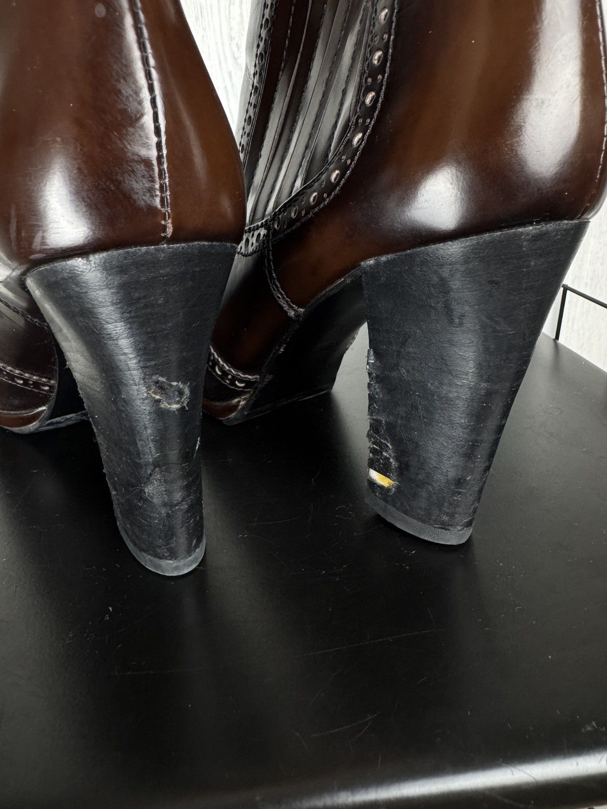 Prada Prada Burgundy Leather Ankle Boots Size 38.5 Size US 8.5 / IT 38.5 - 11 Thumbnail