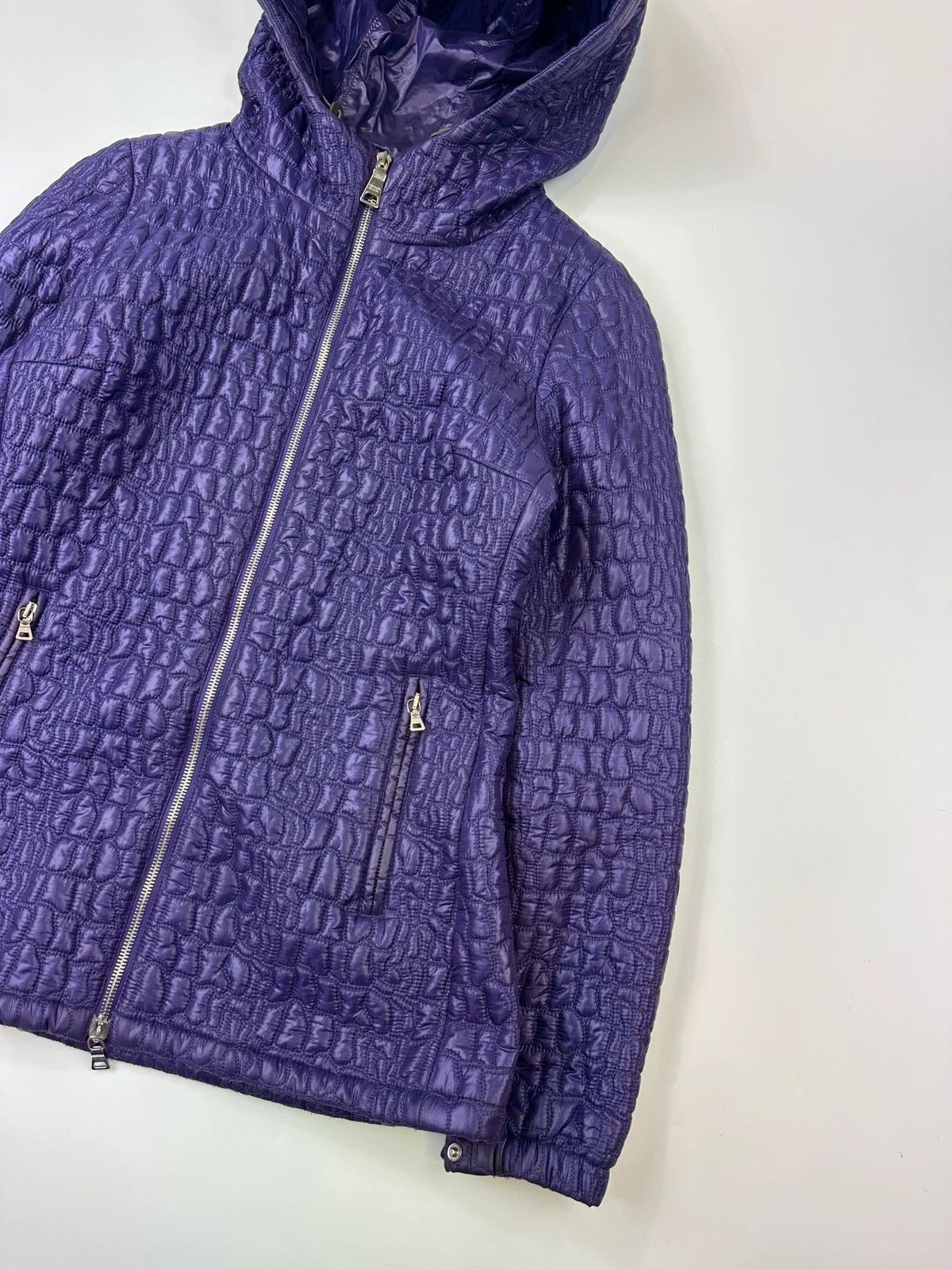 Prada Prada Sport FW2008 Purple Quilted Nylon Hooded Jacket Size L / US 10 / IT 46 - 4 Thumbnail