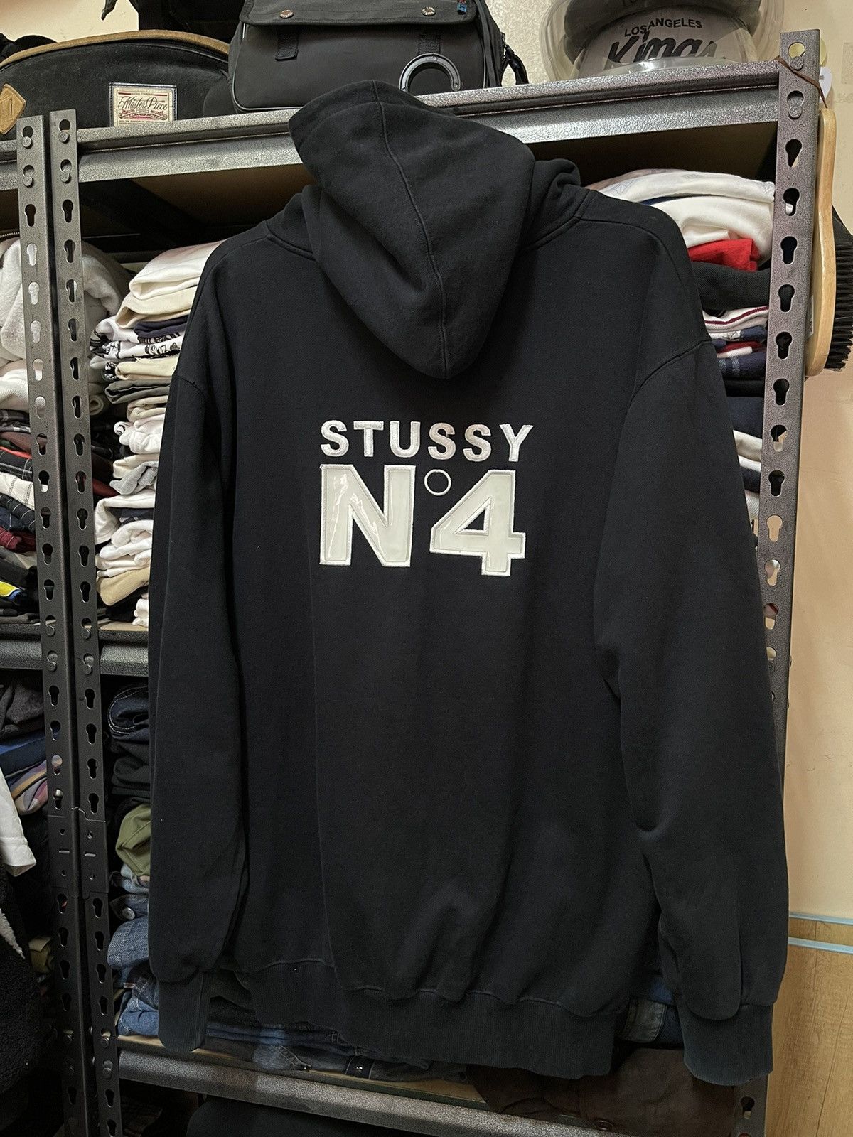 image of Stussy Vintage N4 Zipper Hoodie in Black, Men's (Size Large)