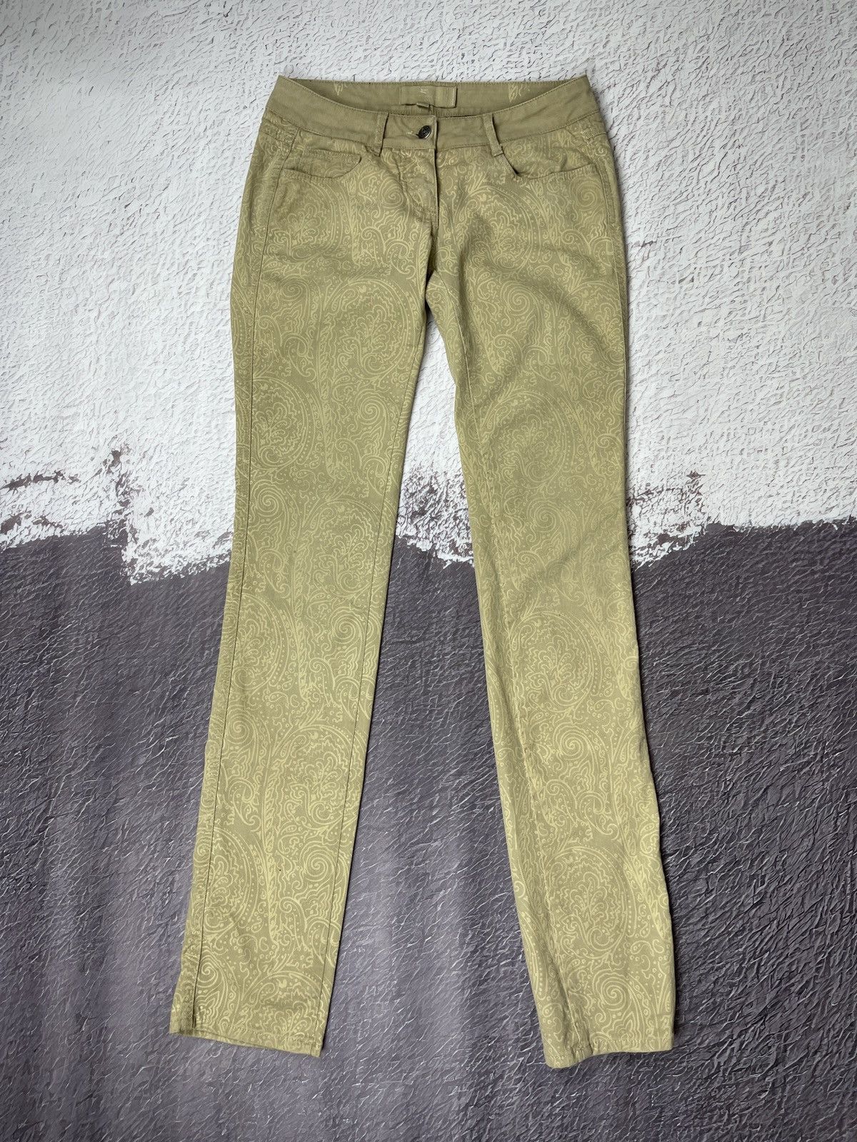 Etro Etro Milano paisley cotton beige gold casual pants Size 27" / US 4 / IT 40 - 3 Thumbnail