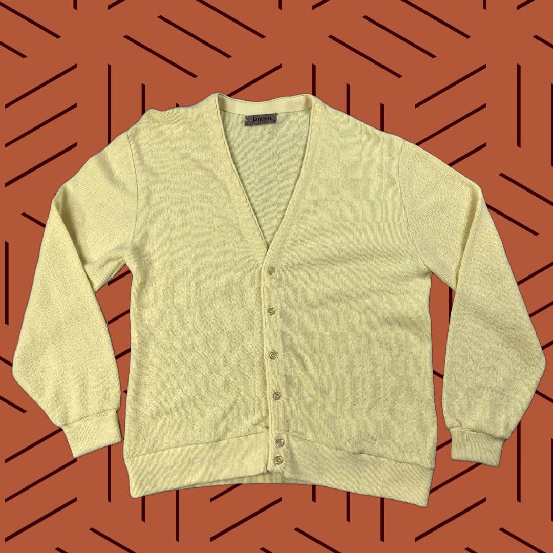 Jantzen VINTAGE JANTZEN 90s BANANA YELLOW CARDIGAN SWEATER ACRYLIC SIZE XL MENS Size US XL / EU 56 / 4 - 1 Thumbnail