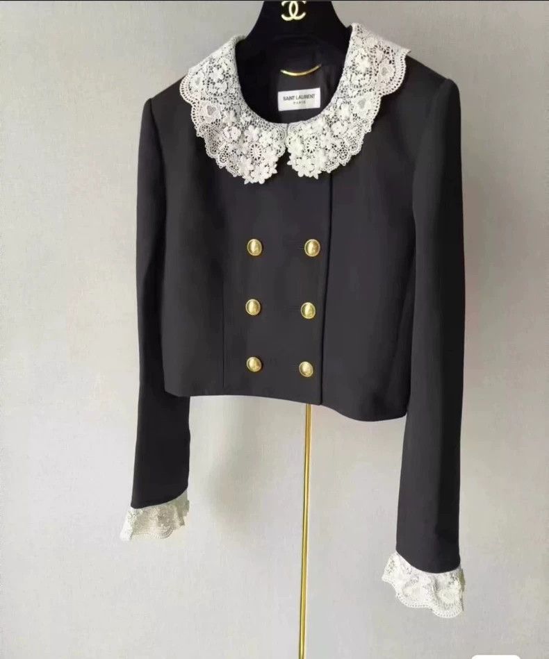 Saint Laurent Paris Saint Laurent Paris Lace black jacket-2506 Size US S / EU 44-46 / 1 - 1 Thumbnail