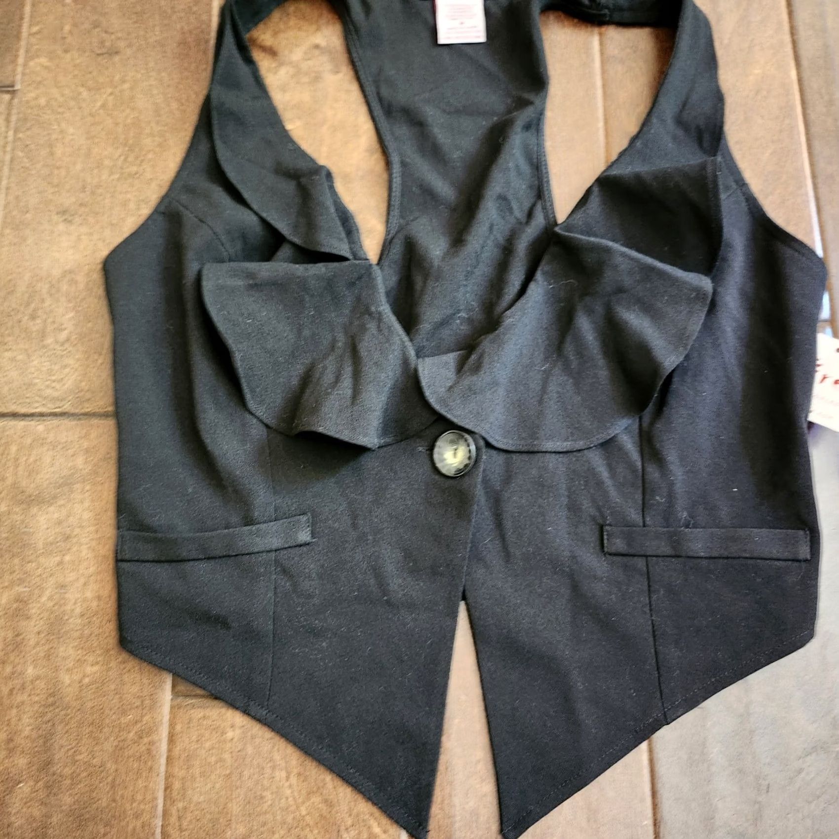 Vintage Fire Los Angeles Junior Black One Button Vest Top M NWT Size M / US 6-8 / IT 42-44 - 3 Thumbnail