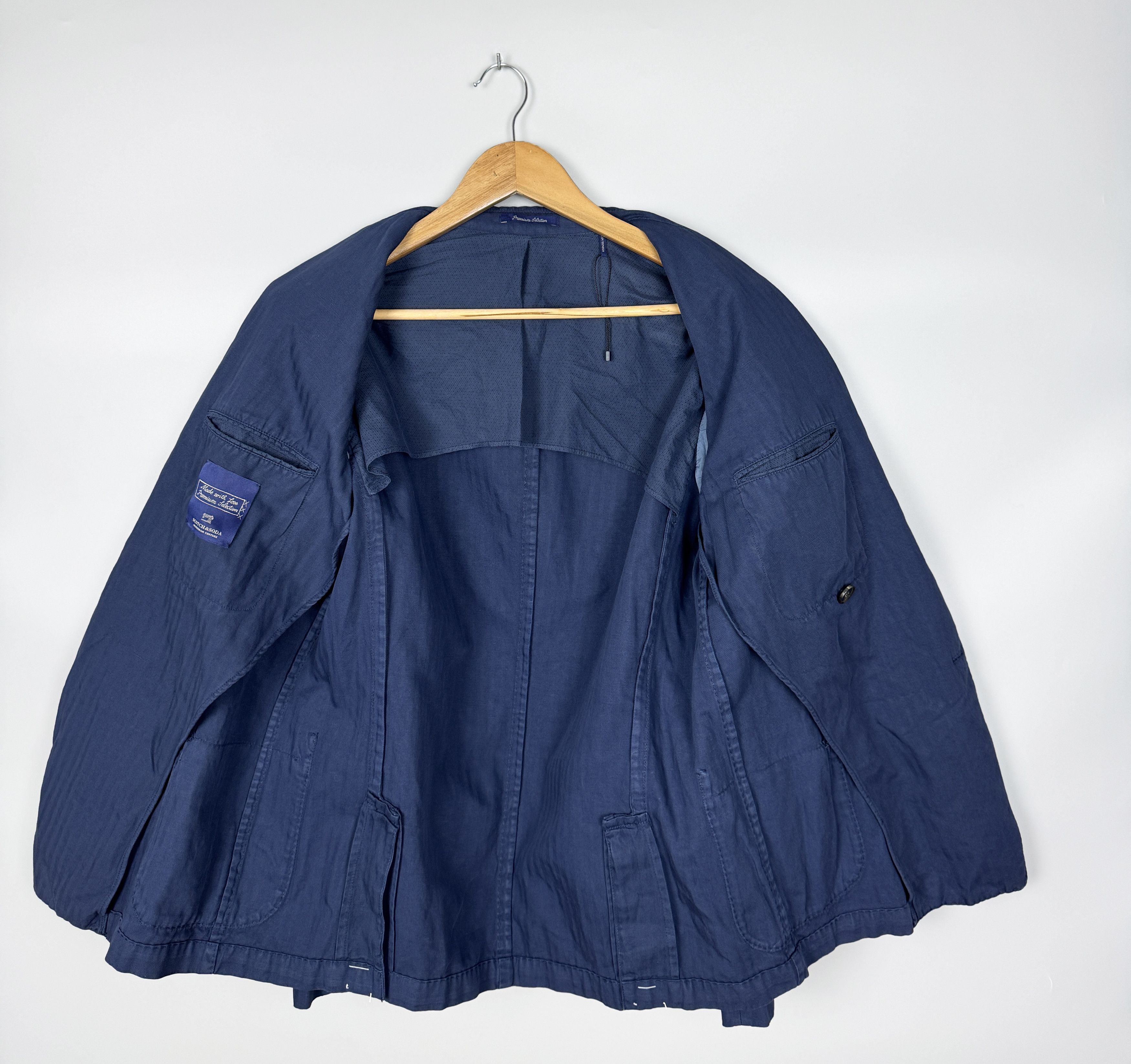 Scotch & Soda NWT RRP300$ Scotch Soda Linen Bouble Breasted Blazer Size 48 Size 38R - 7 Thumbnail