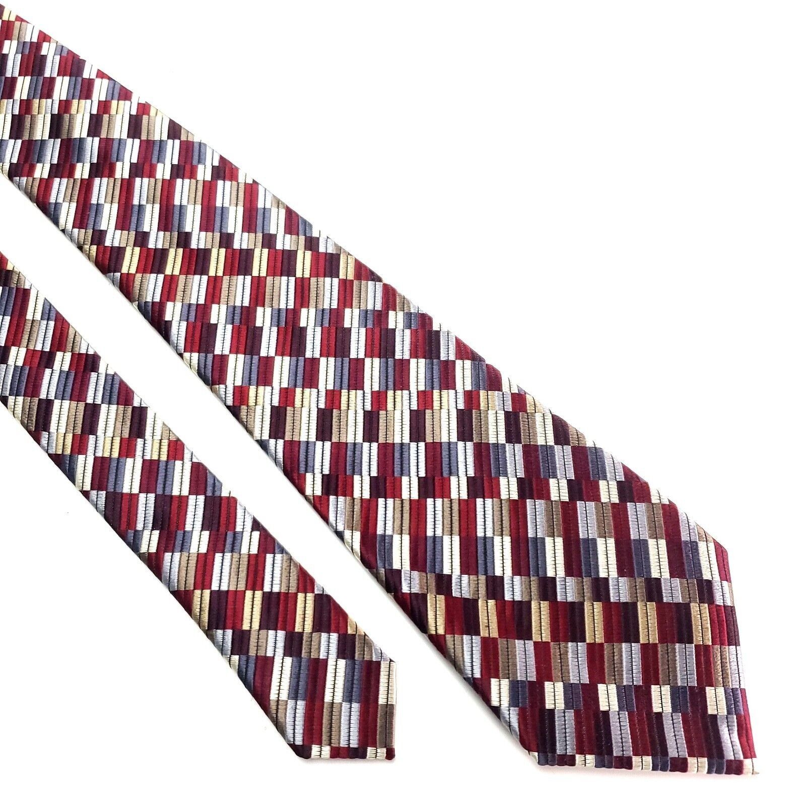 Van Heusen Van Heusen Silk Tie Woven Red Woven Stain Resistant Size ONE SIZE - 1 Thumbnail
