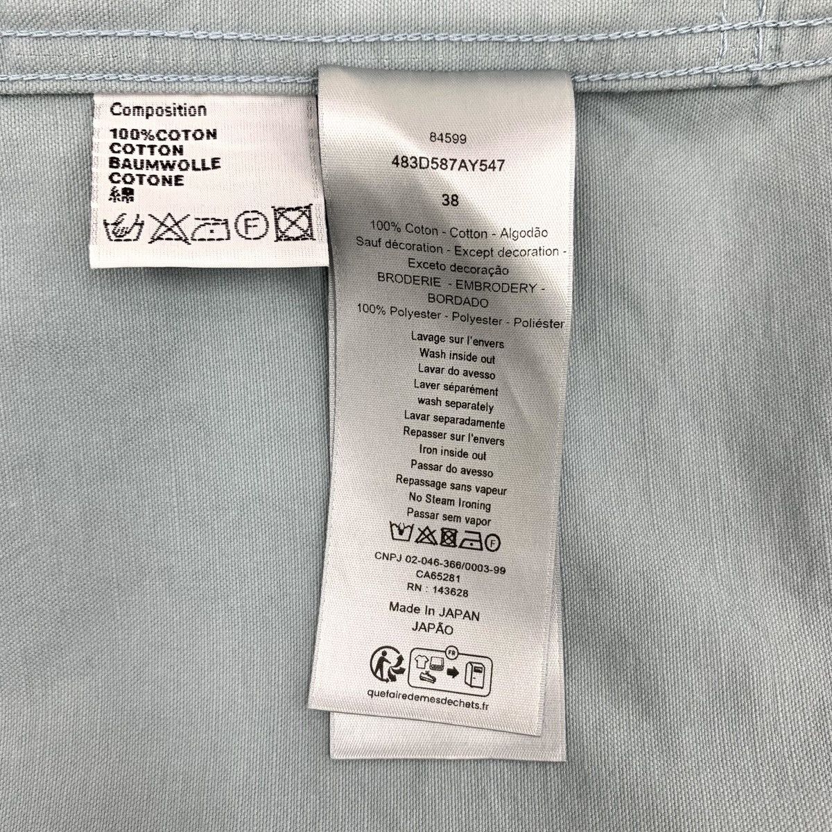 Dior Dior Blue Letter Embroidered Long Sleeve Shirt K26WX Size US S / EU 44-46 / 1 - 9 Thumbnail