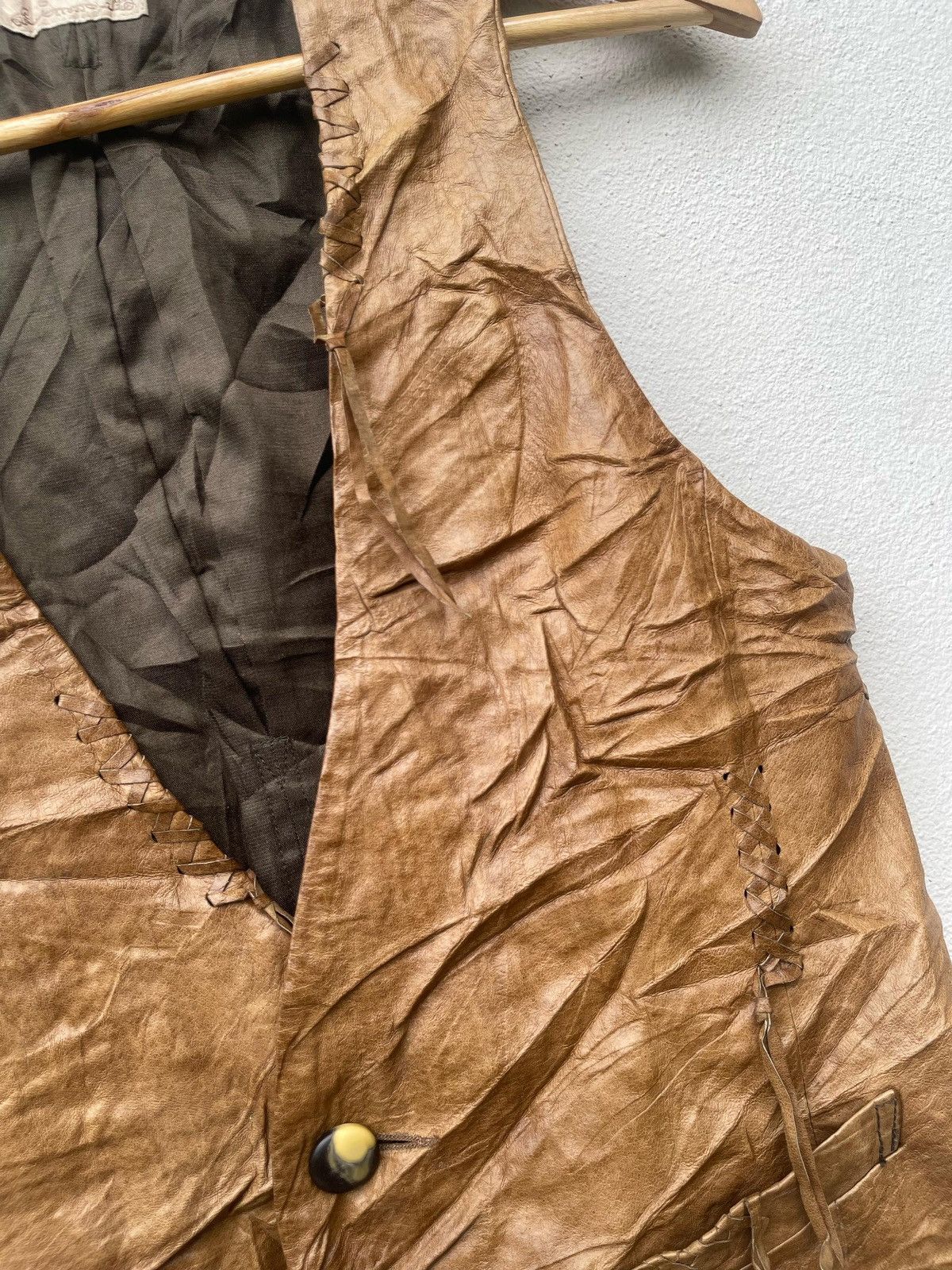 If Six Was Nine × Japanese Brand × Le Grande Bleu (L.G.B.) GOA Deconstructed Leather Vest Jacket Size US M / EU 48-50 / 2 - 8 Thumbnail