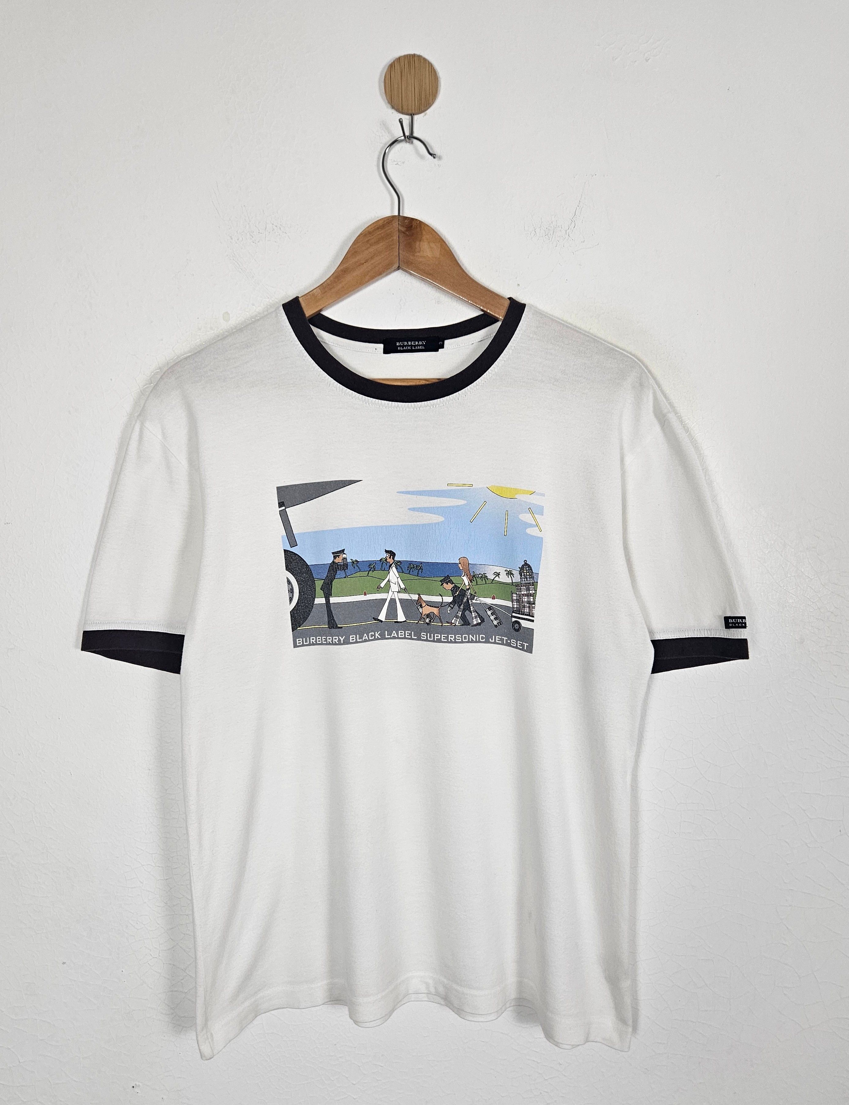 Burberry Burberry Black Label Supersonic Jet-Set Ringer Tour Tee Size US M / EU 48-50 / 2 - 1 Thumbnail