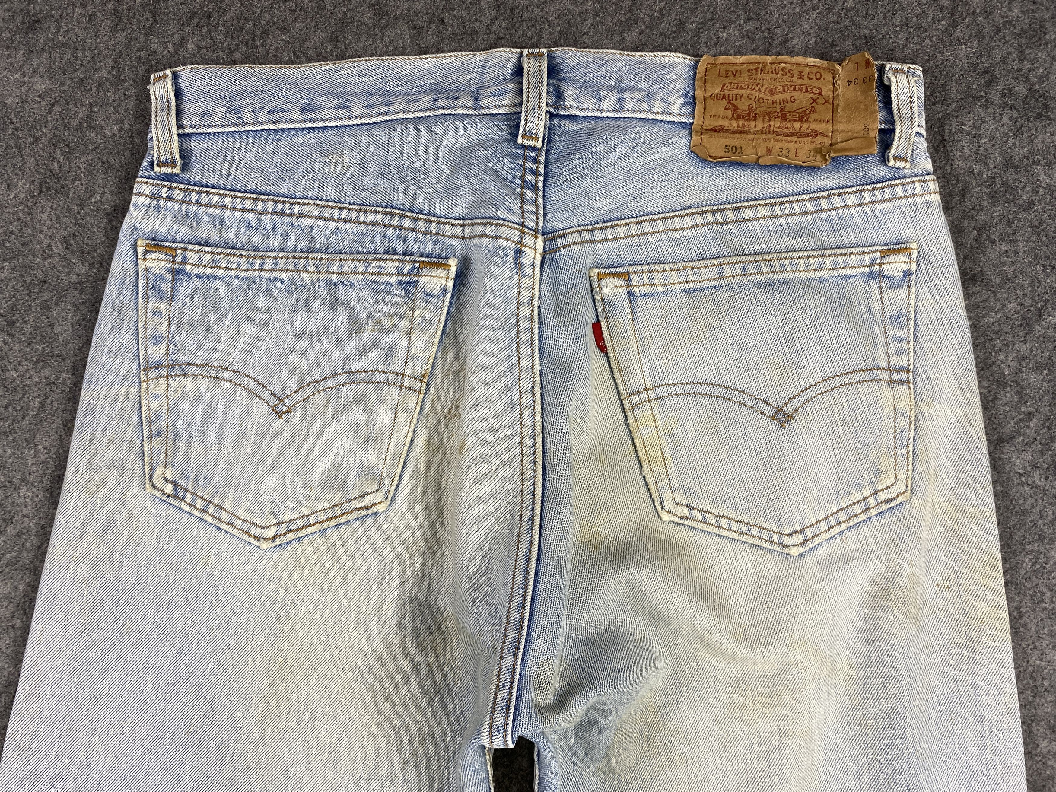 Levi's 90's Light Blue Wash Vintage Levi's 501 USA 31x27.5 JN1642 Size US 31 - 5 Thumbnail