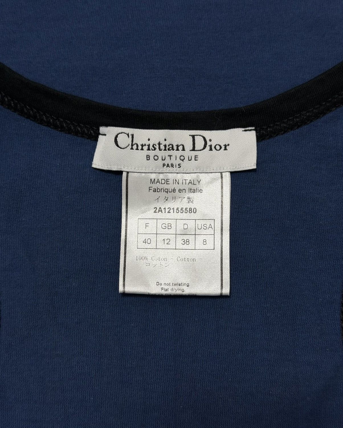Dior CHRISTIAN DIOR S/S 2002 “1947” Gothic Logo Tank Top Size M / US 6-8 / IT 42-44 - 5 Thumbnail
