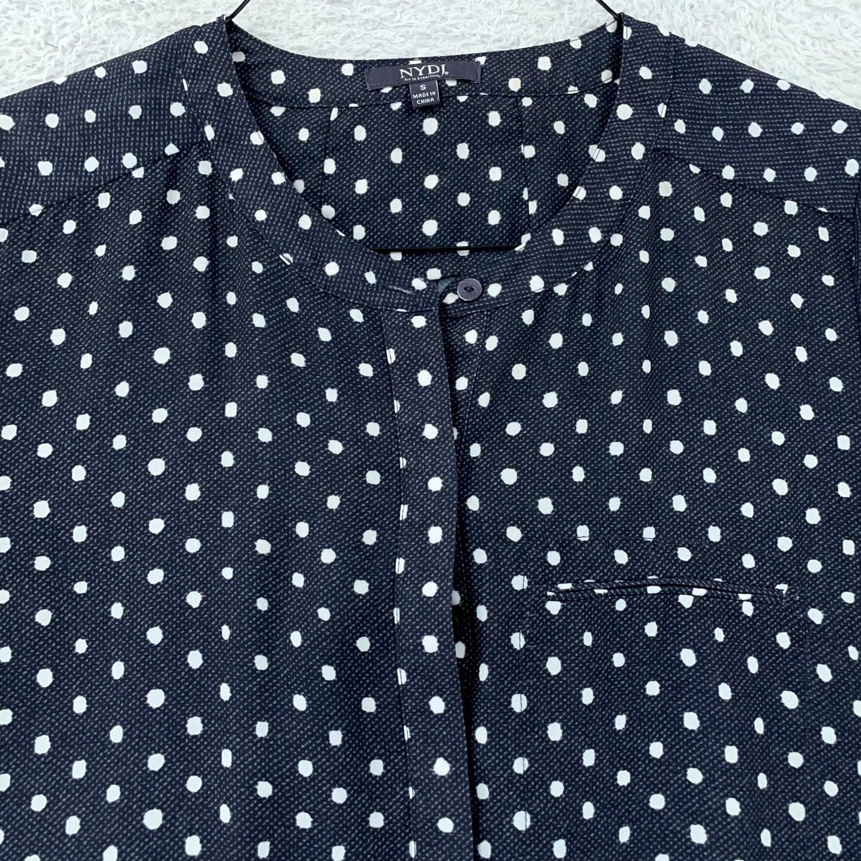 NYDJ NYDJ Shirt Womens Small Blue White Polka Dot 3/4 Sleeve Blouse Top Body Size S / US 4 / IT 40 - 2 Thumbnail
