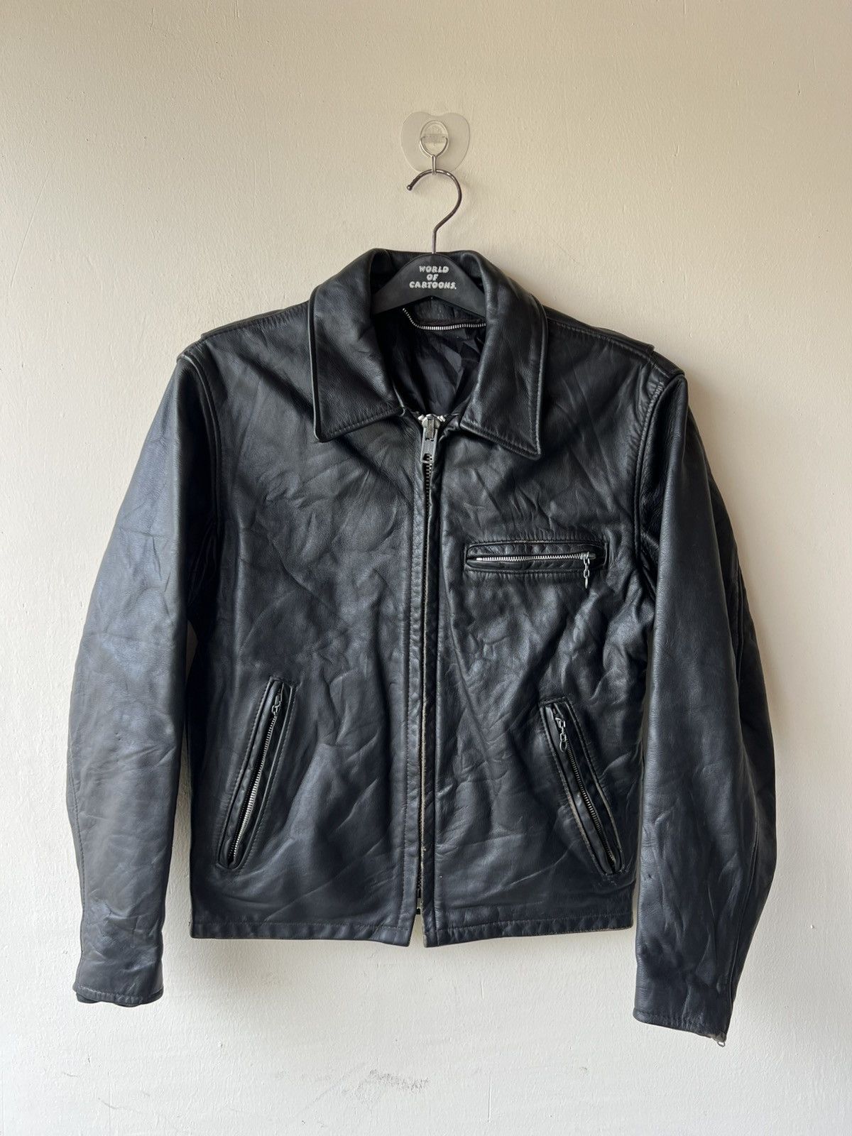 Schott Vintage 80s Schott 642 Distress Patina Leather Rider Jacket Size US S / EU 44-46 / 1 - 2 Thumbnail