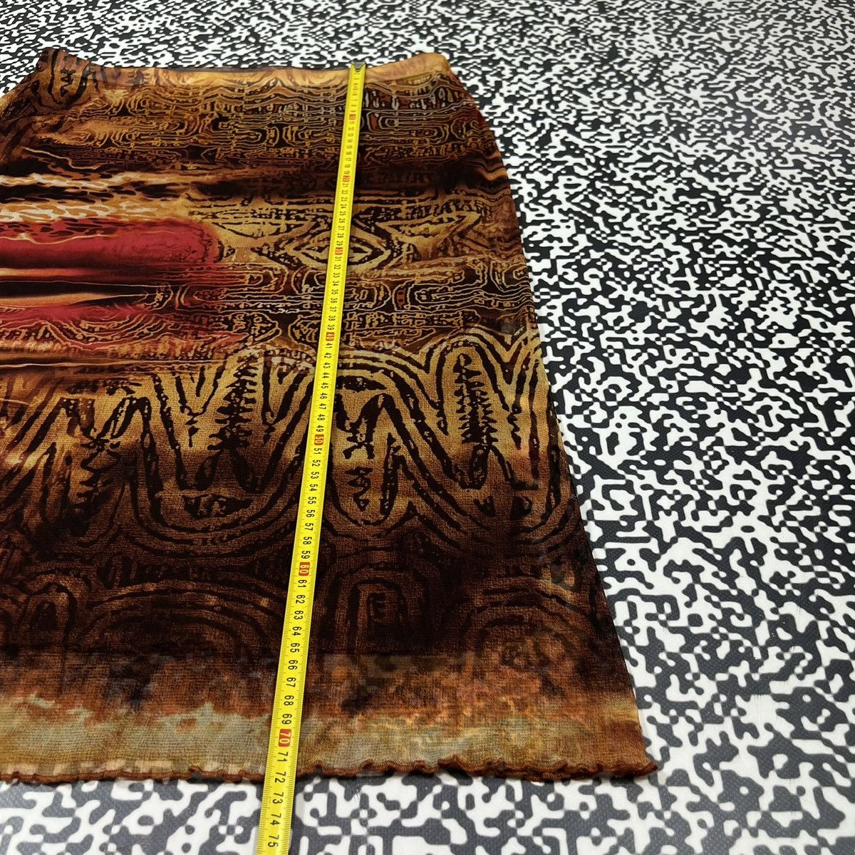 Japanese Brand Vintage Y2K Japanese JPG Aztec Style Mesh Retro Midi Skirt Size 28" / US 6 / IT 42 - 16 Thumbnail