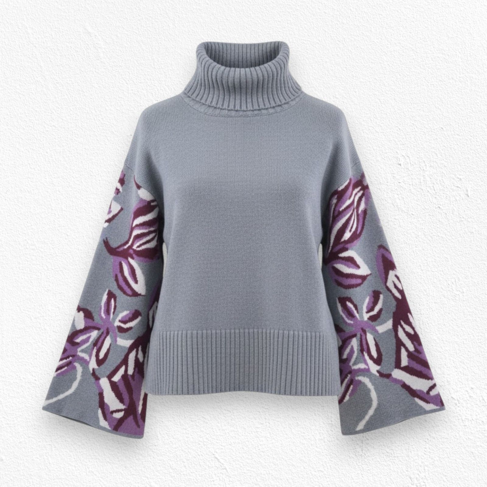 Other Floral Bell Sleeve Turtleneck Pullover Sweater Size Medium Size M / US 6-8 / IT 42-44 - 1 Thumbnail