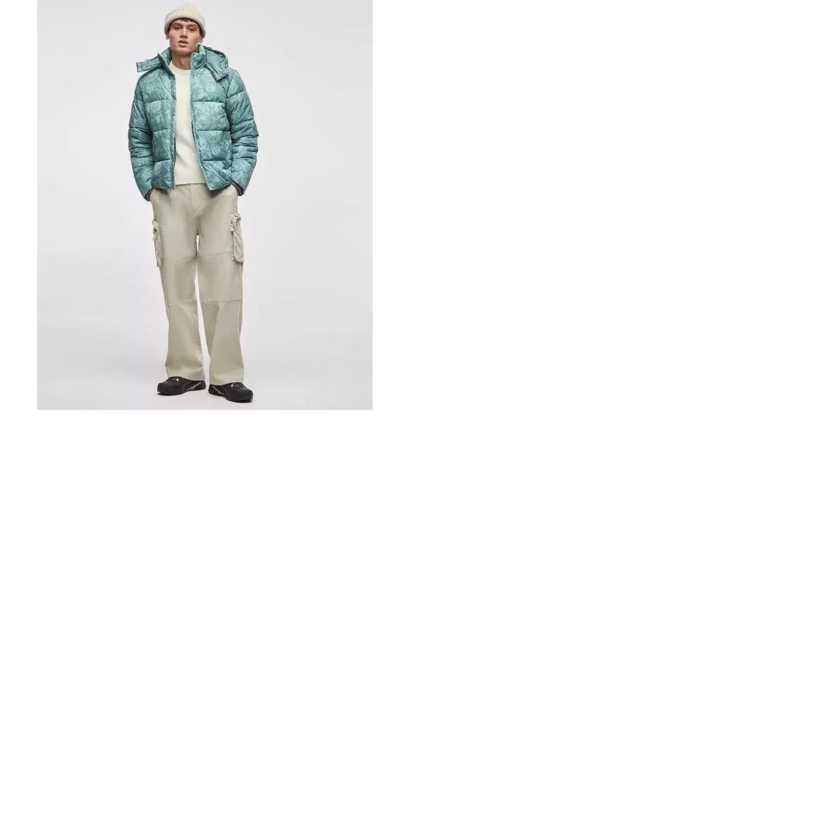 Vintage Mode of One Puffer Jacket Hooded Medium Seedling Green Floral Rose Camo Mens Size US M / EU 48-50 / 2 - 9 Thumbnail