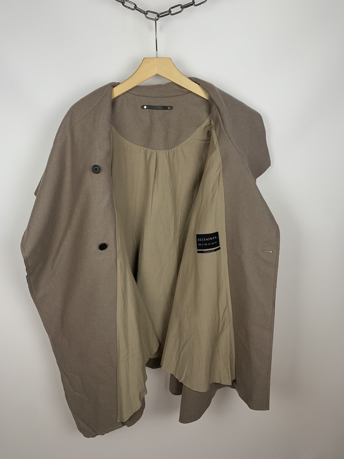 Allsaints Allsaints City Monument Coat Women’s Size UK 14 Beige Size L / US 10 / IT 46 - 5 Thumbnail